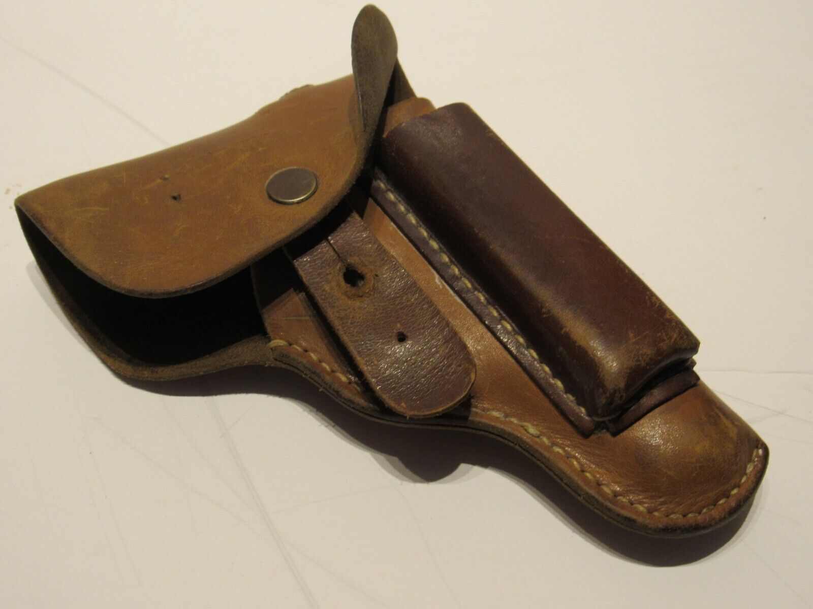 WWII German Brown small pistol holster, fits many pistols, CZ27/38H/similar