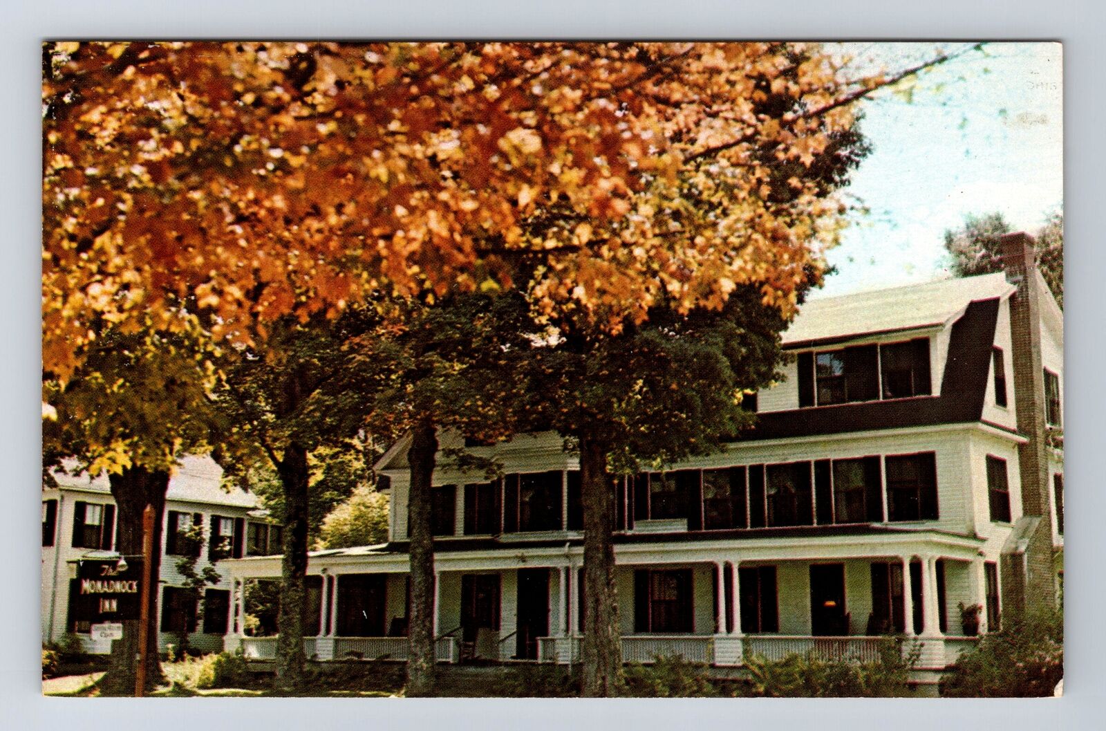 Jaffrey Center NH- New Hampshire, Monadnock Inn, Advertisement, Vintage Postcard