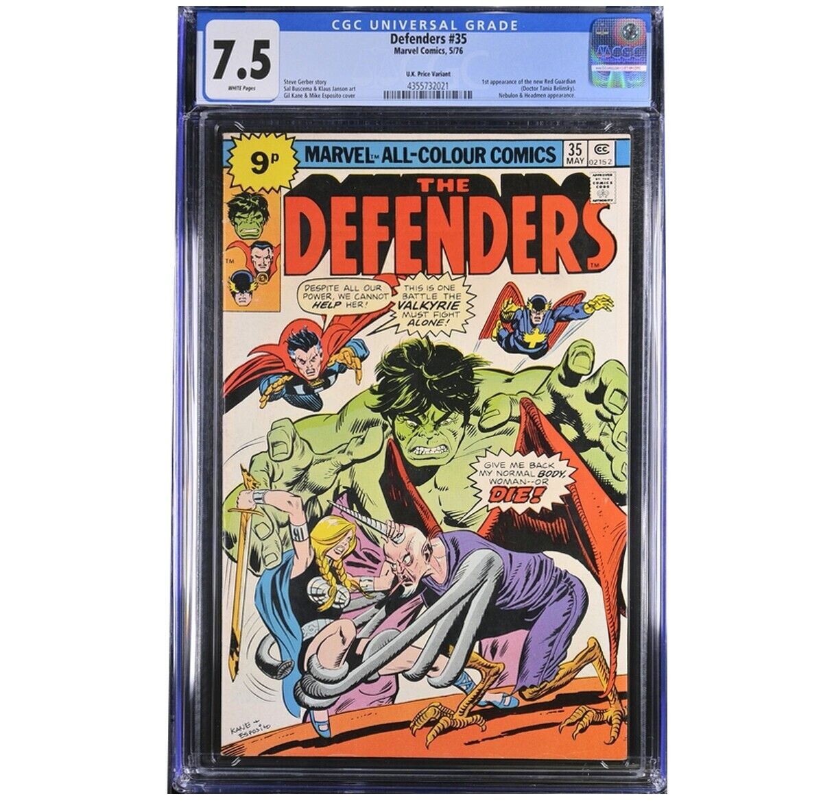CGC Graded Marvel  Comics THE DEFENDERS CGC 7.5 #35