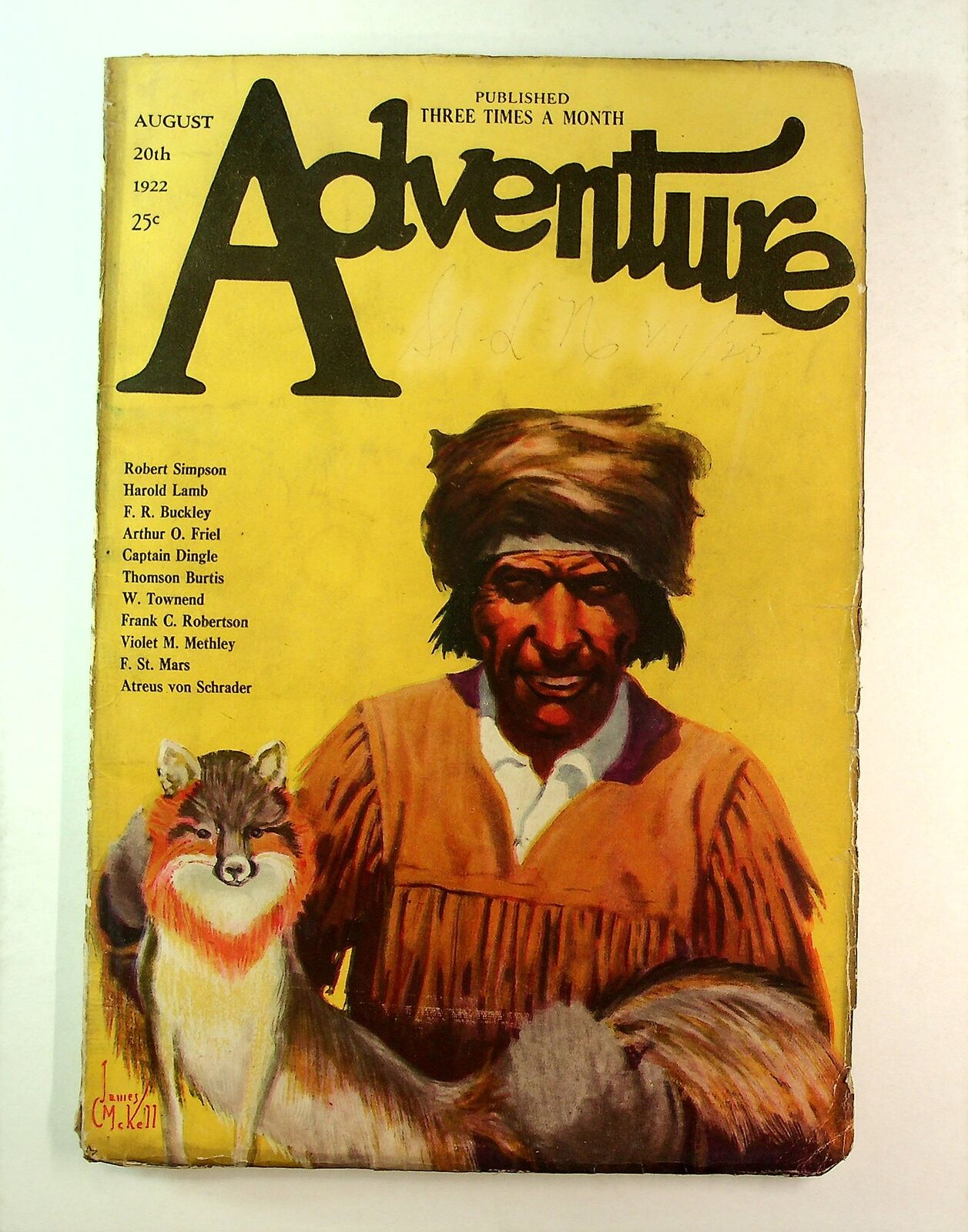 Adventure Pulp/Magazine Aug 20 1922 Vol. 36 #2 VG- 3.5