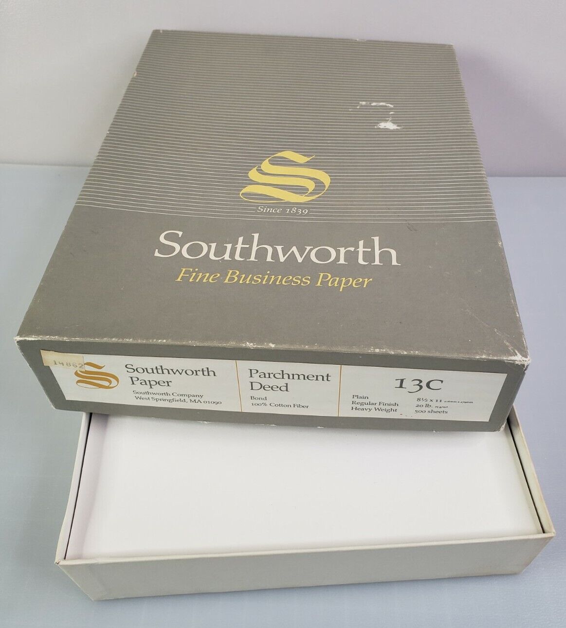 Southworth Parchment Deed Bond Paper 13c 100% Cotton Fiber Plain 8 1/2x11\