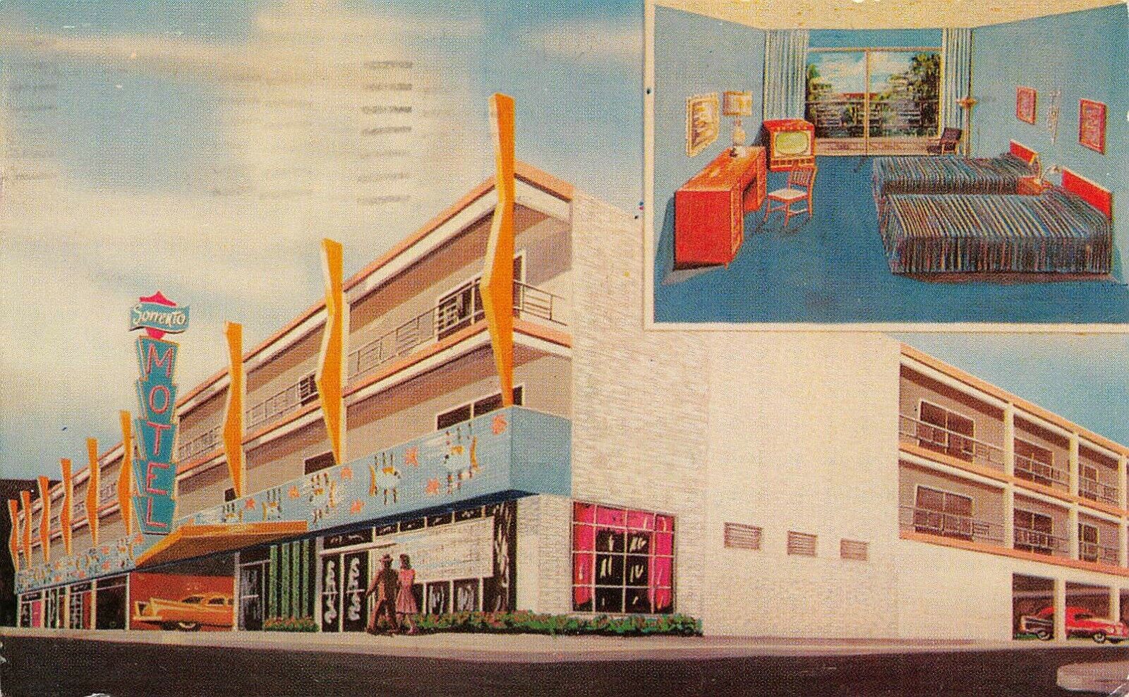 The Sorrento Motel  Street Scene  Atlantic City,NJ Vtg 1963 Chrome Postcard 