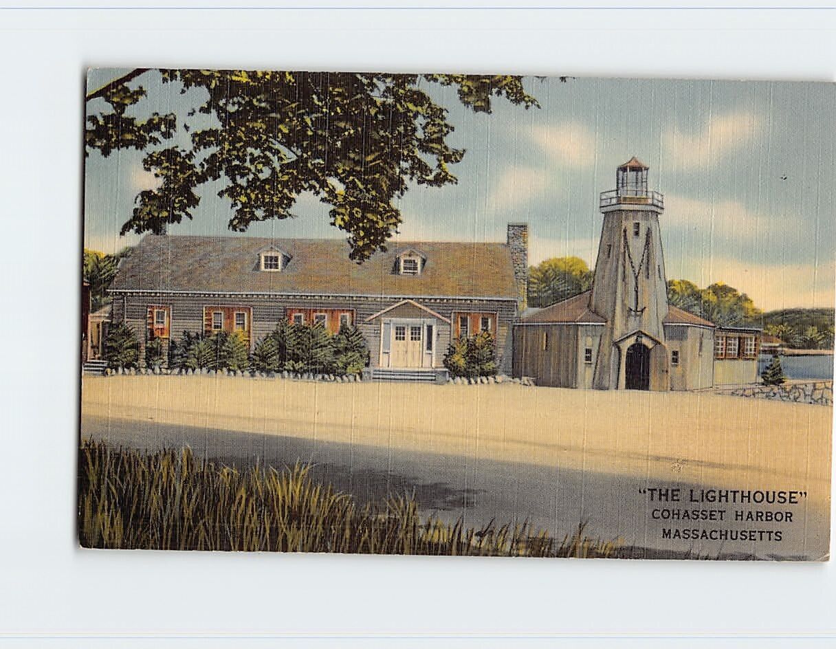 Postcard The Lighthouse Cohasset Harbor Massachusetts USA