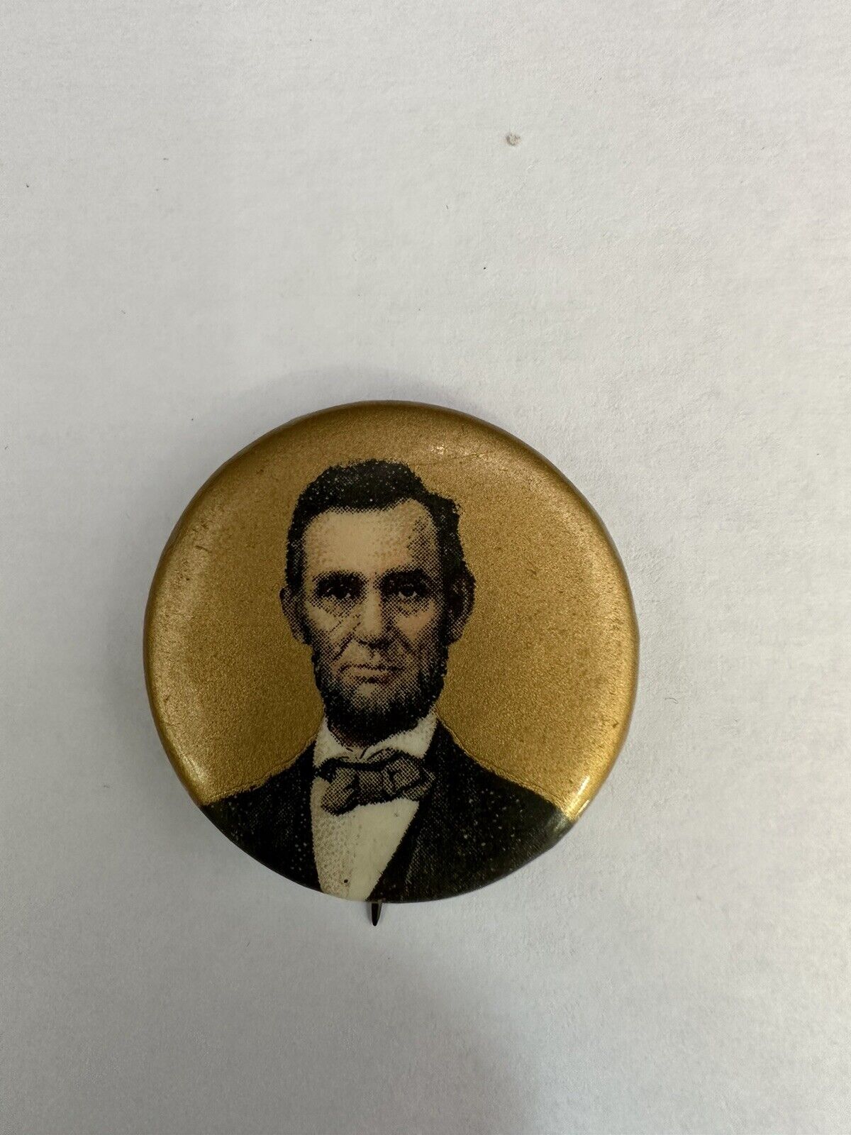 Antique 1909 Abraham Lincoln Early Celluloid Pin/ Pinback Portrait Button