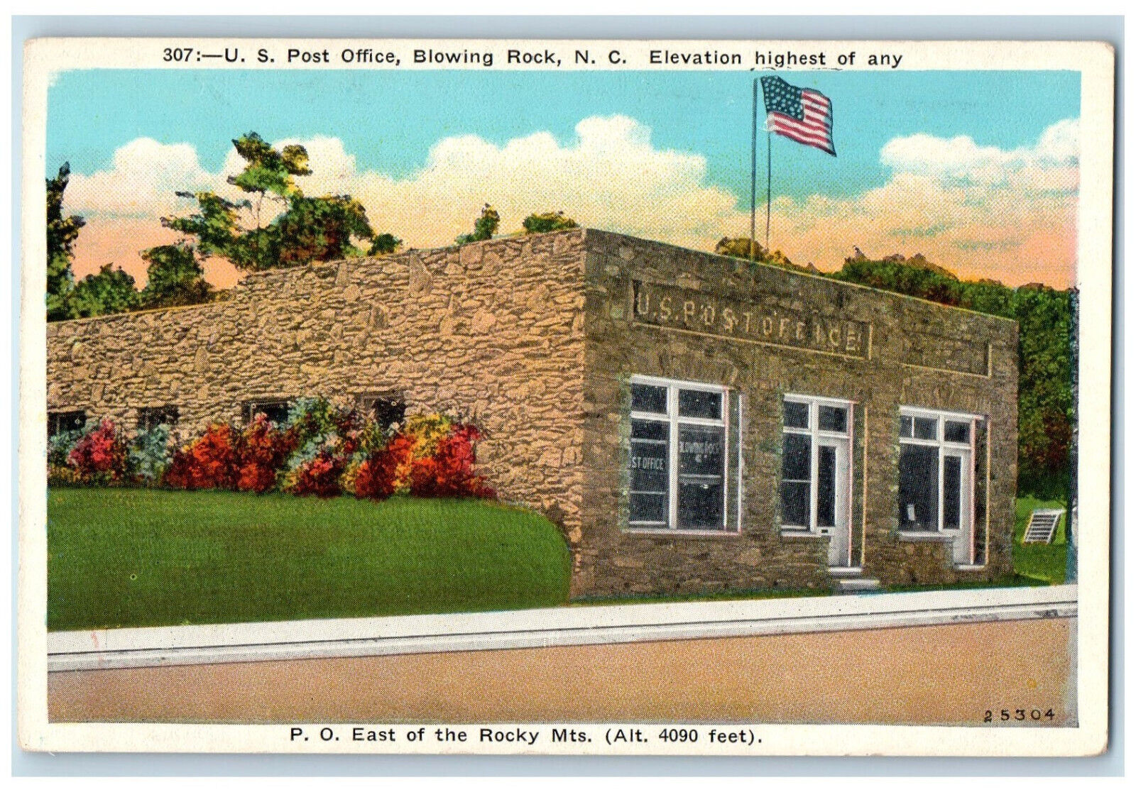 c1920\'s East of Rocky Mts US Post Office Blowing Rock North Carolina NC Postcard