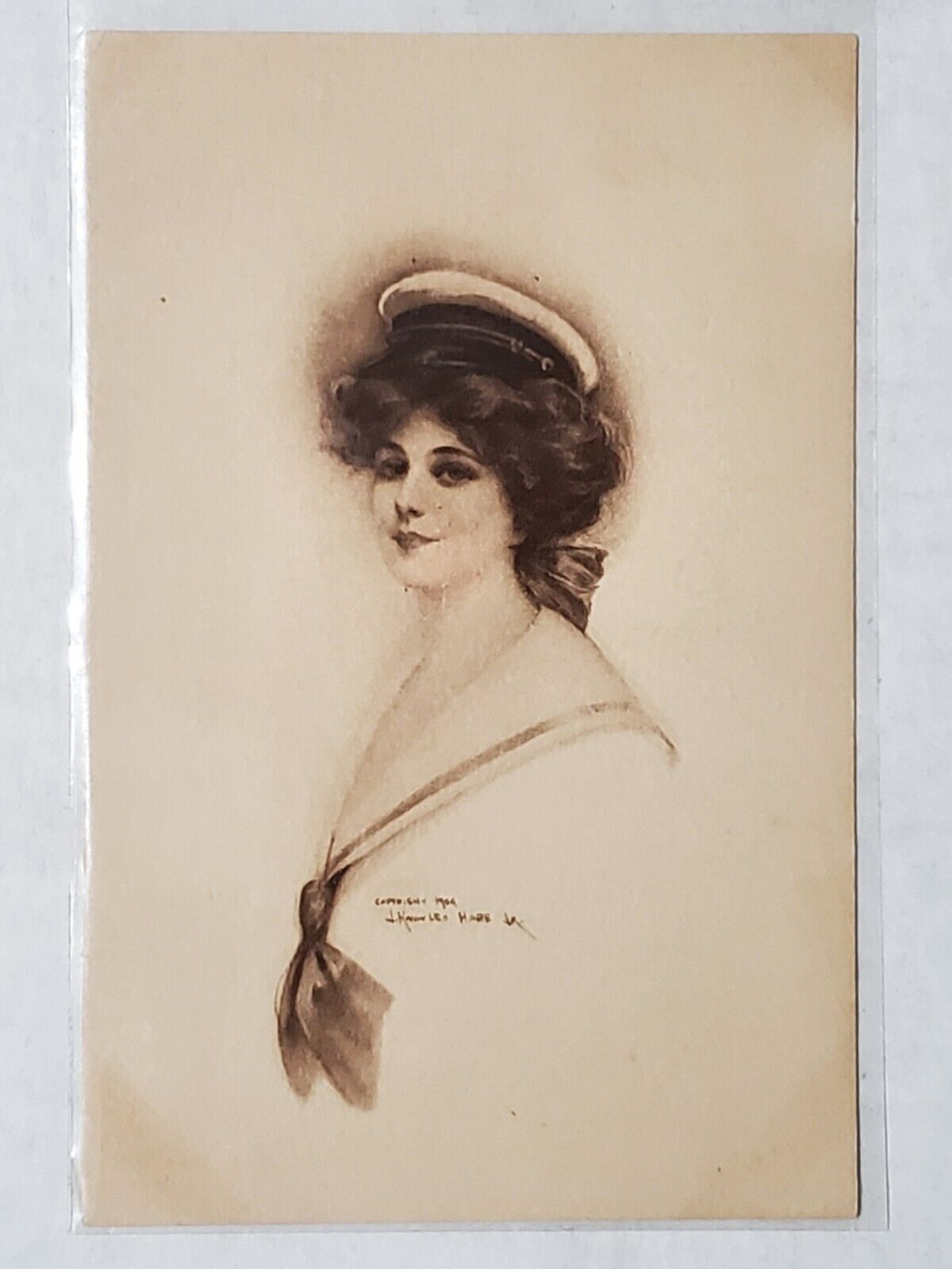 Antique Victorian Woman Postcard 1909