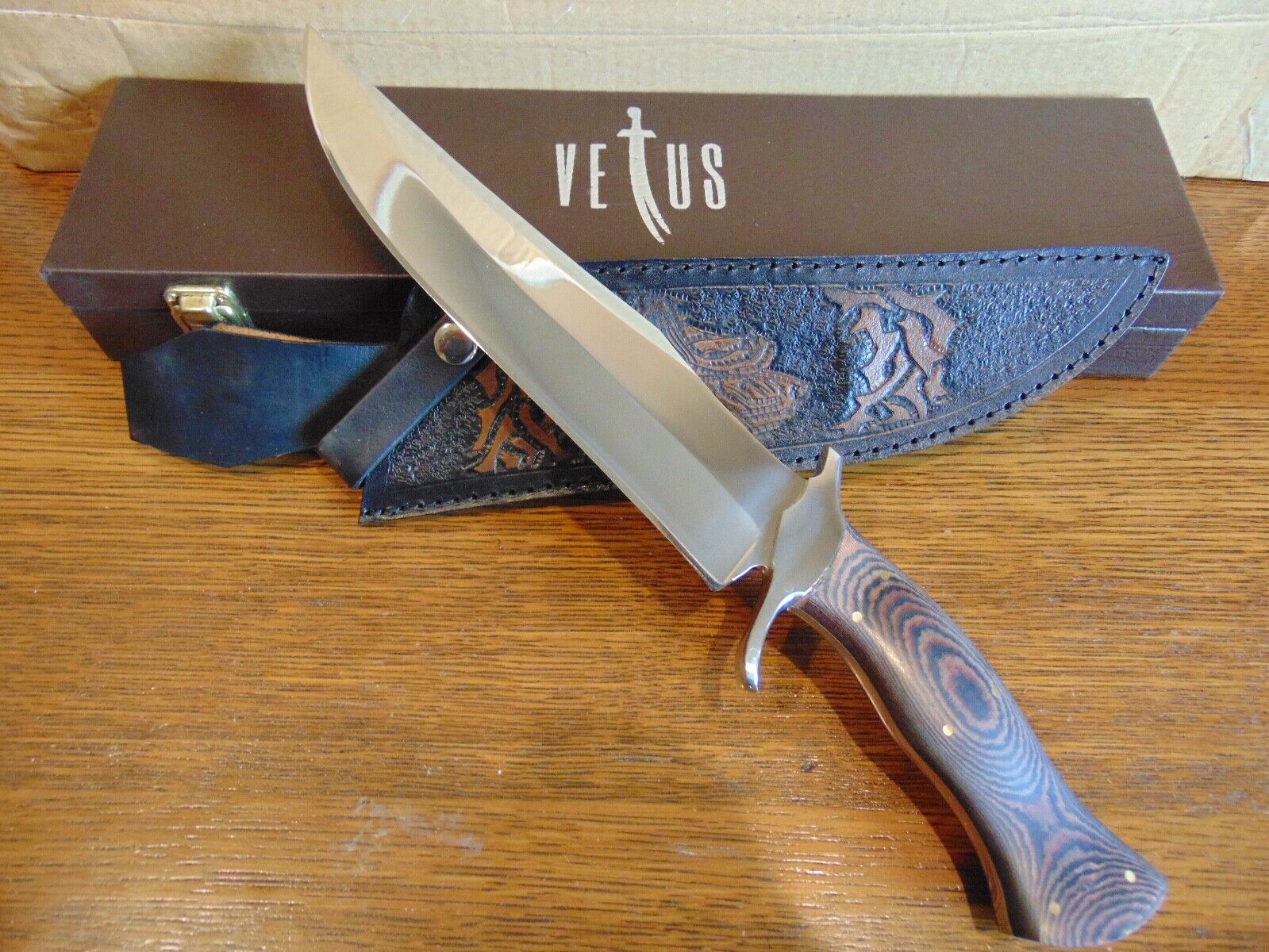 Vetus Tiger Bowie Knife| Custom handmade Survival Knife| 12C27 Stainless Stee...