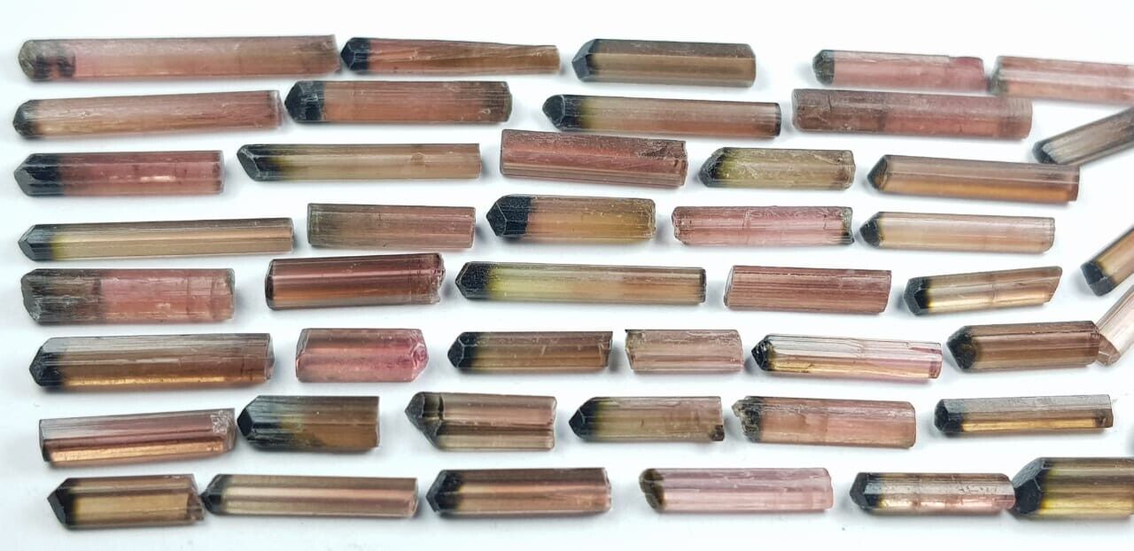 65 Ct Natural Bi Color Tourmaline Crystal Lot From Afghanistan