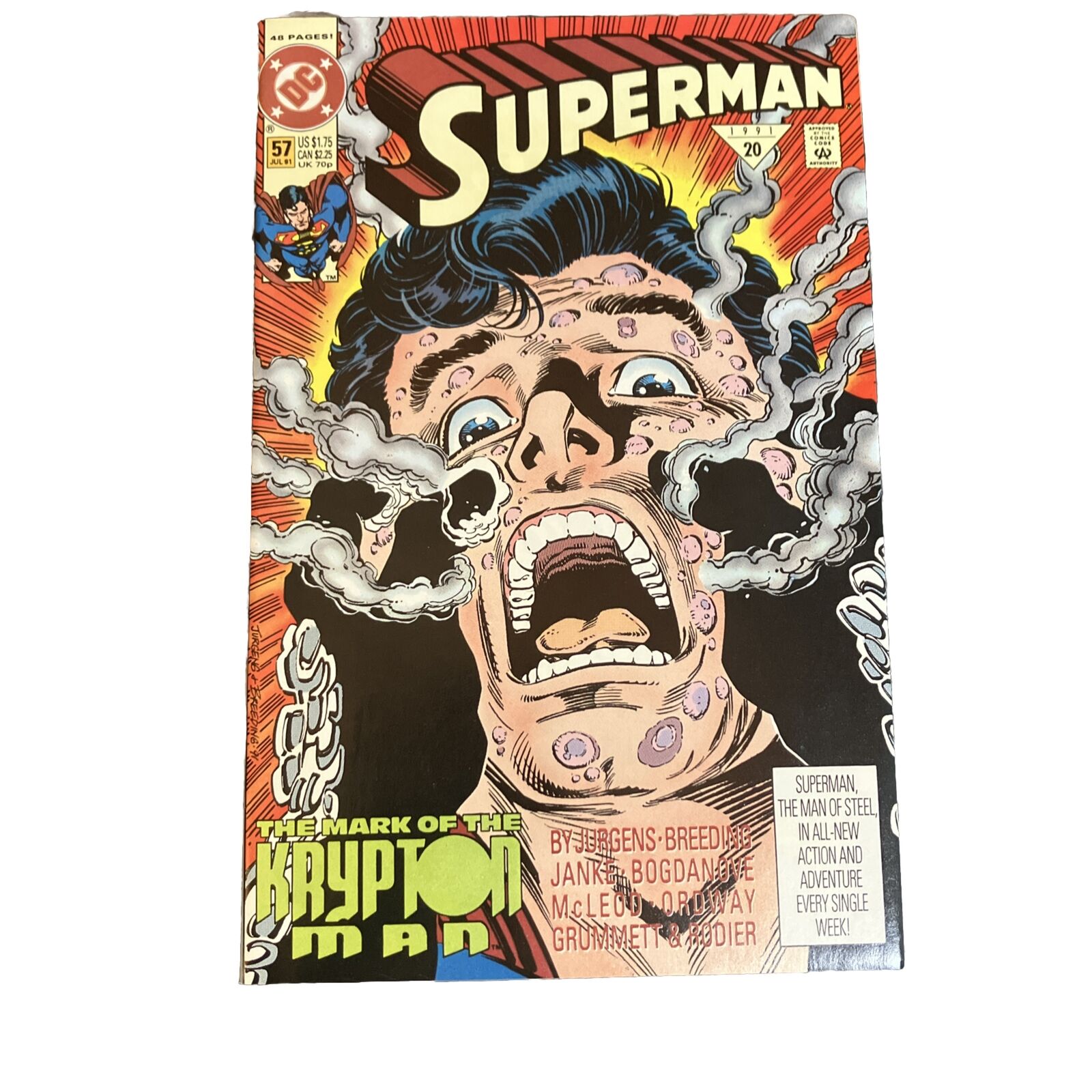 Superman # 57 (DC, 1991) Vs The Eradicator HIGH GRADE