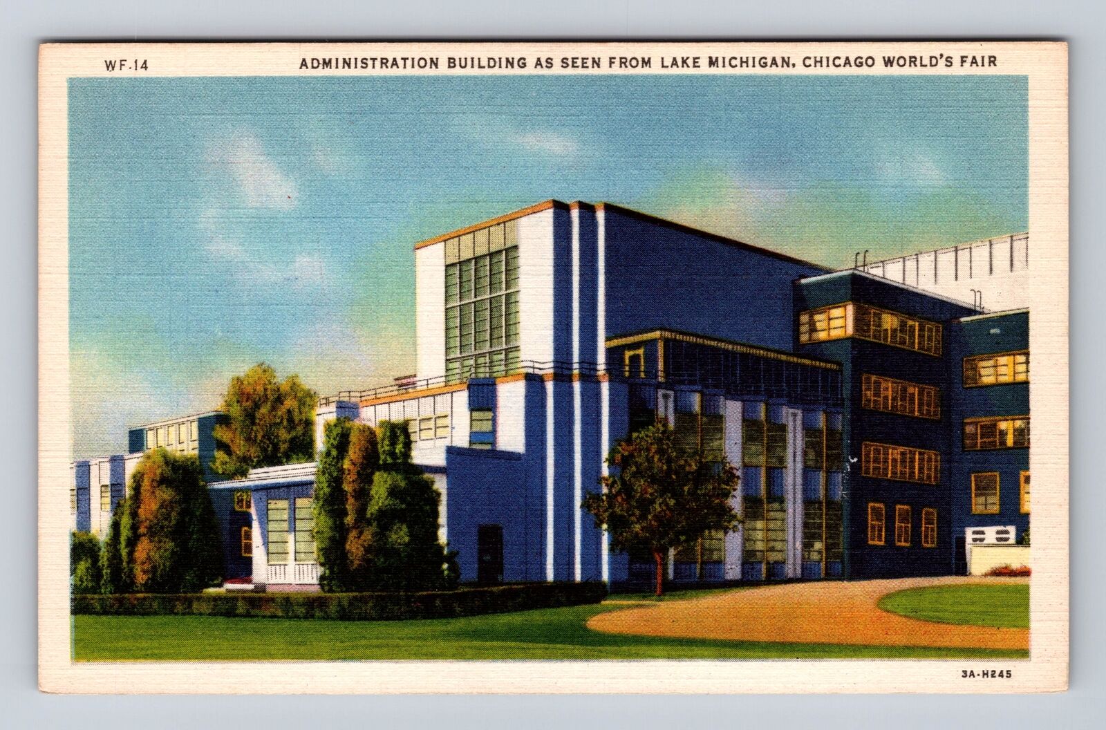 Chicago IL-Illinois, Administration Building, Lake Michigan, Vintage Postcard