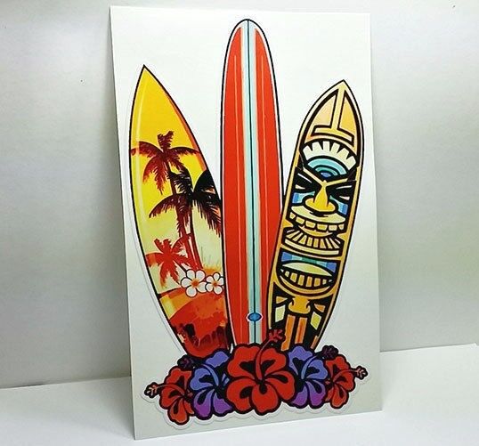 SURF BOARD Vinyl DECAL / STICKER, 6 Inches