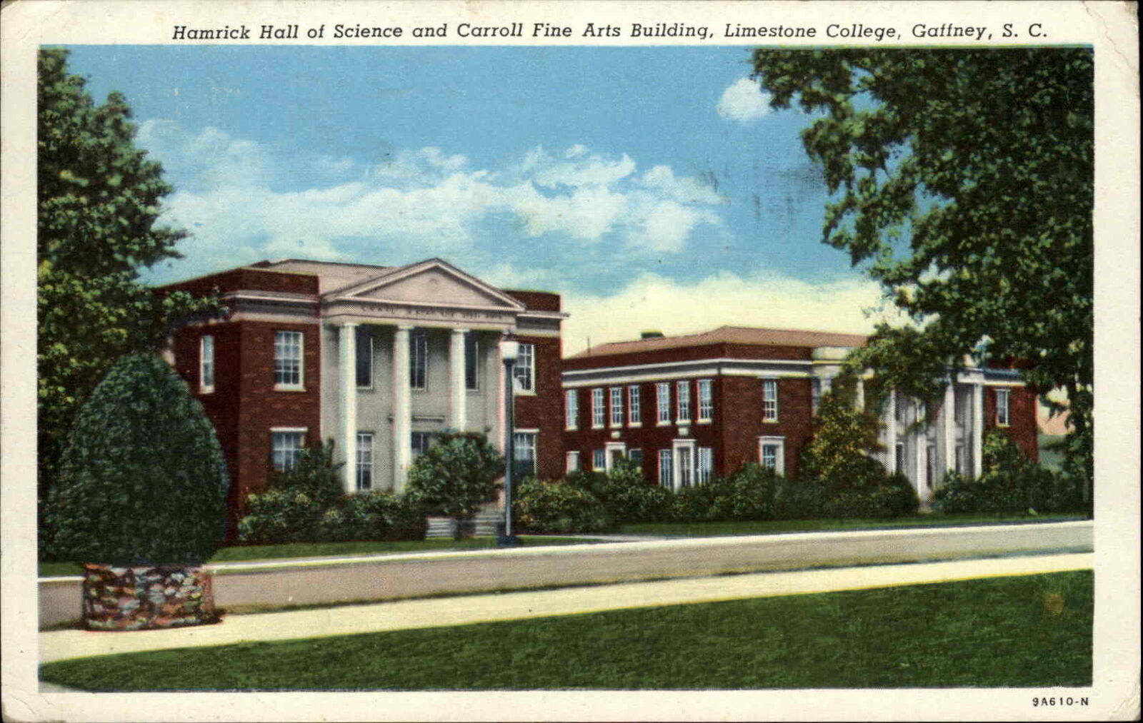 Gaffney South Carolina SC Limestone College Hamrick Hall Vintage Postcard