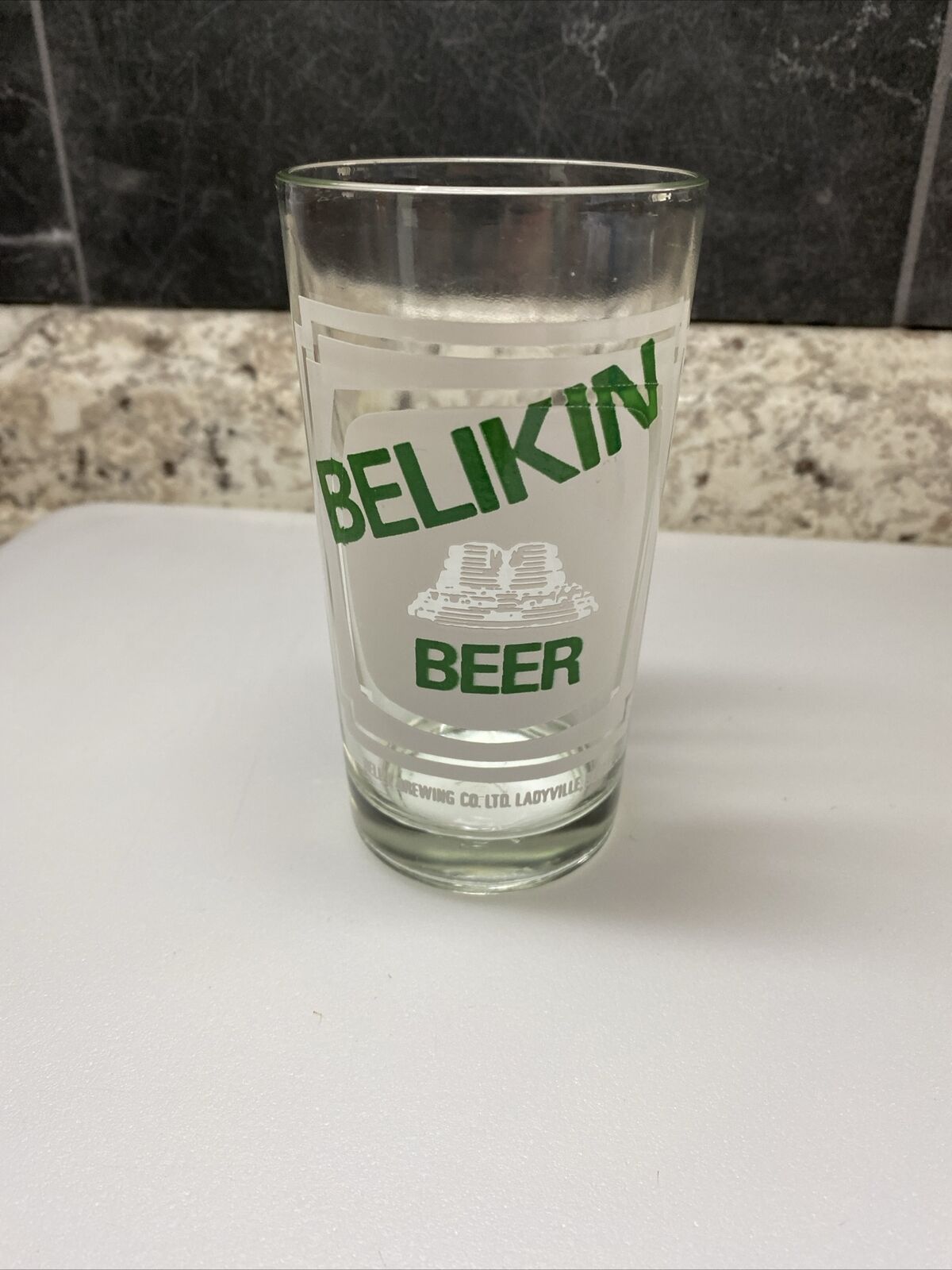 Vintage Belikin Beer Glasses-Clear Glass-Holds 9 oz-5” High-Made In Belize