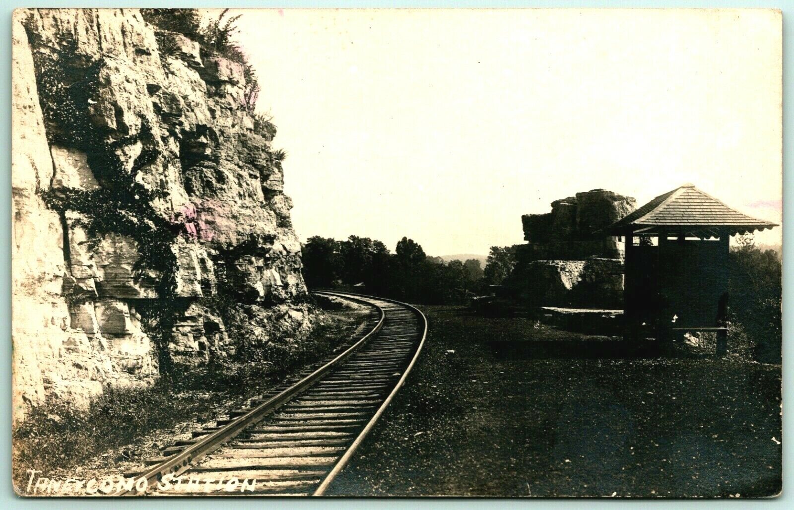 RPPC Lake Taneycomo Railroad Station Missouri MO UNP 1910s DB Postcard C15
