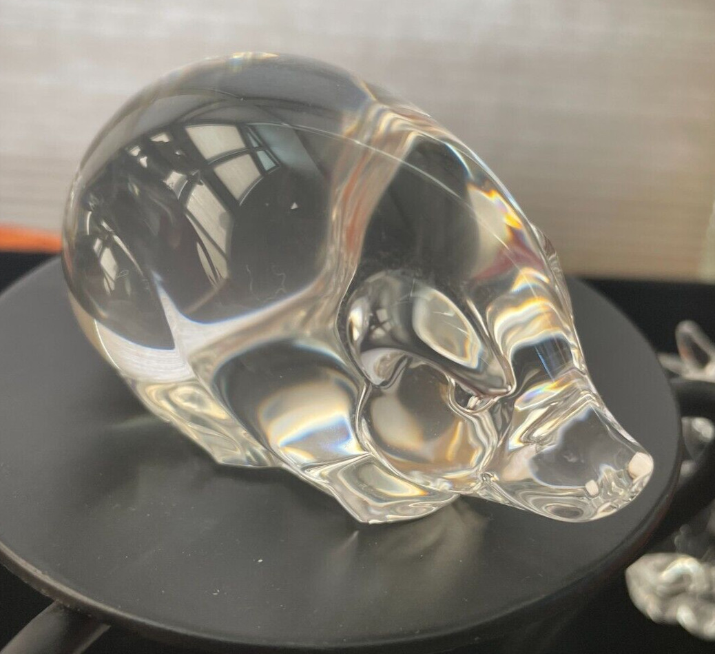Steuben Crystal Glass Figurine PIG BOAR Paperweight SIGNED