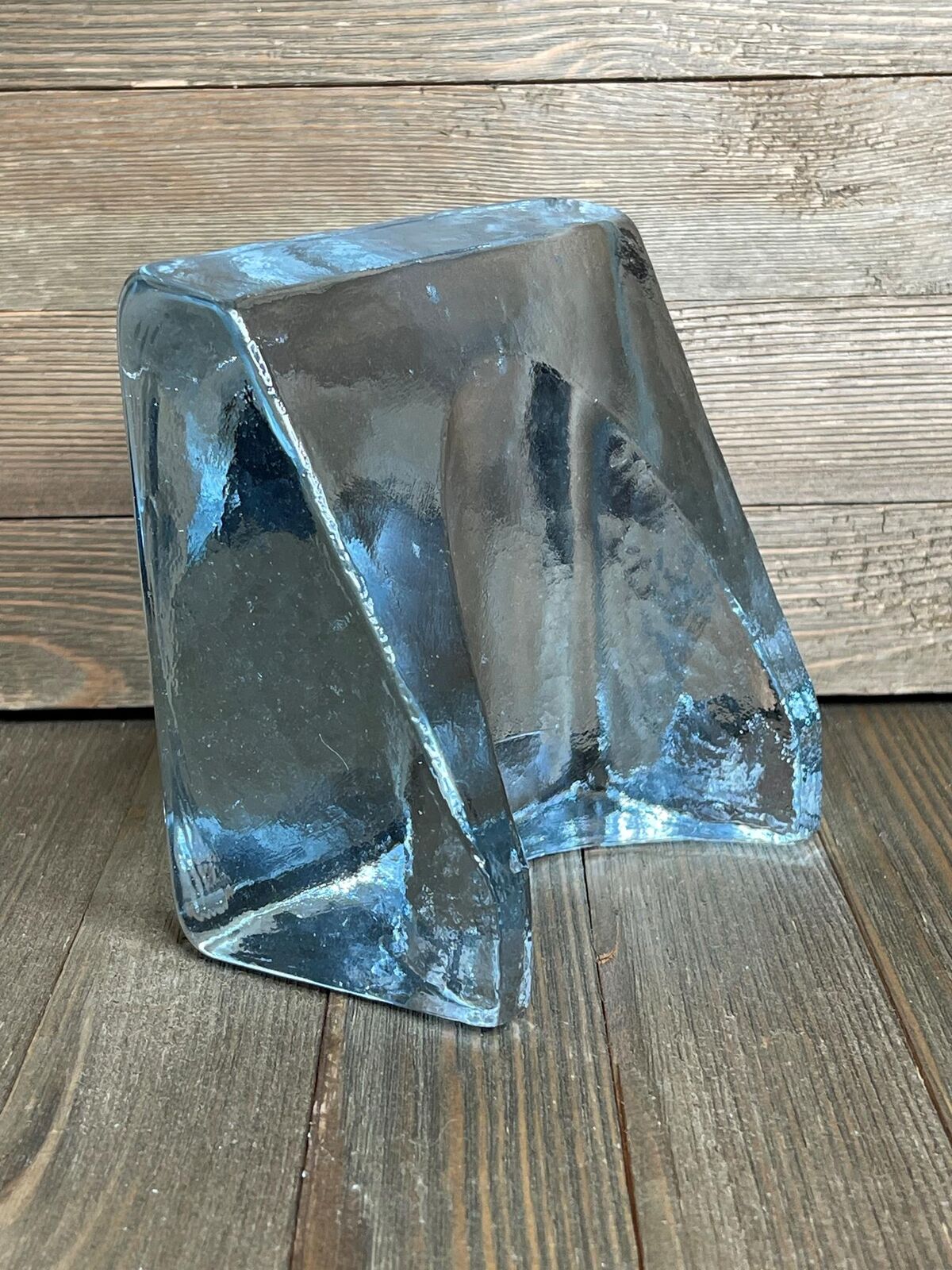 BLENKO by Wayne Husted Sculptural Wedge Bookend Mid Century Modern Art Glass