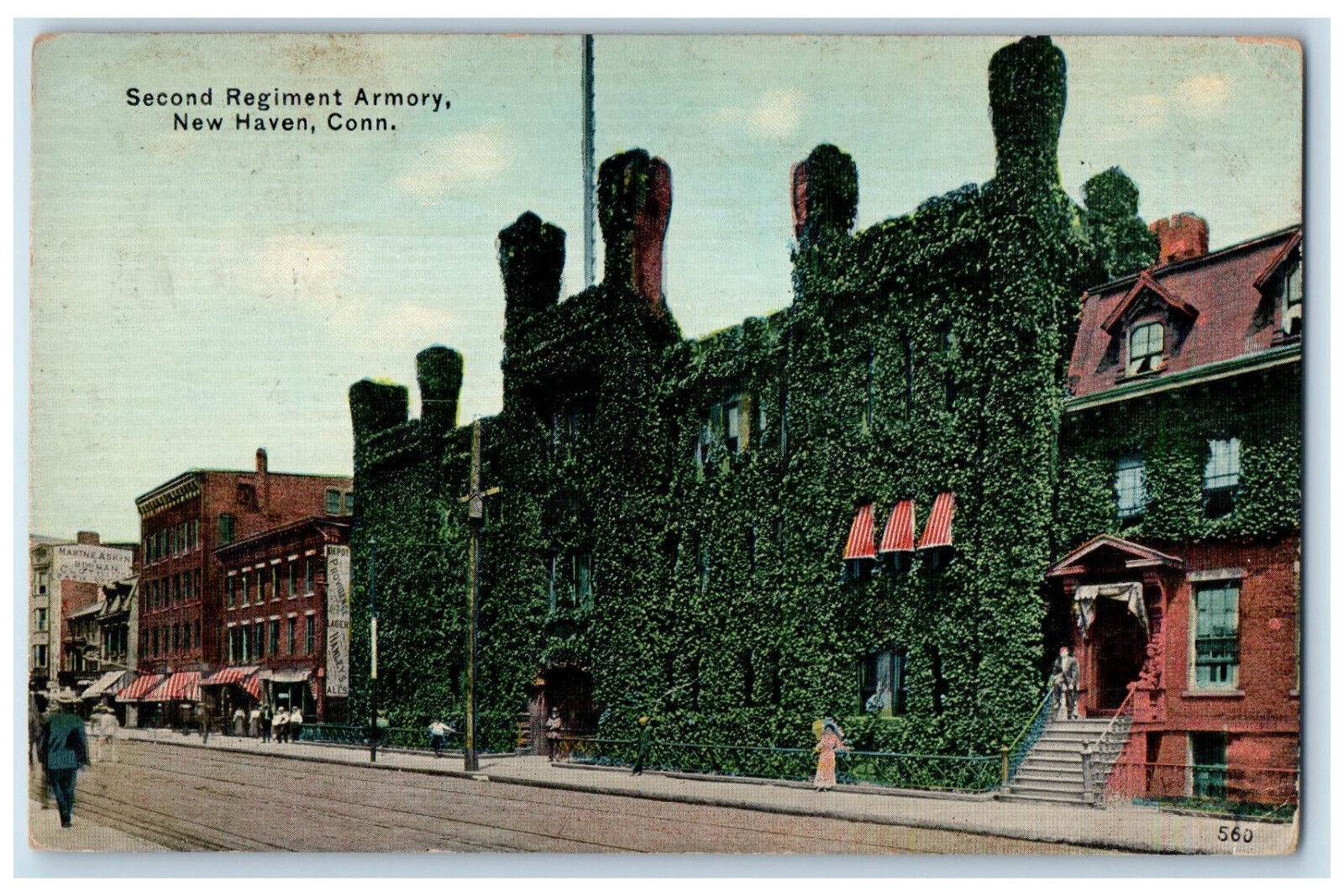 c1910 Second Regiment Armory New Haven Connecticut CT Antique Postcard