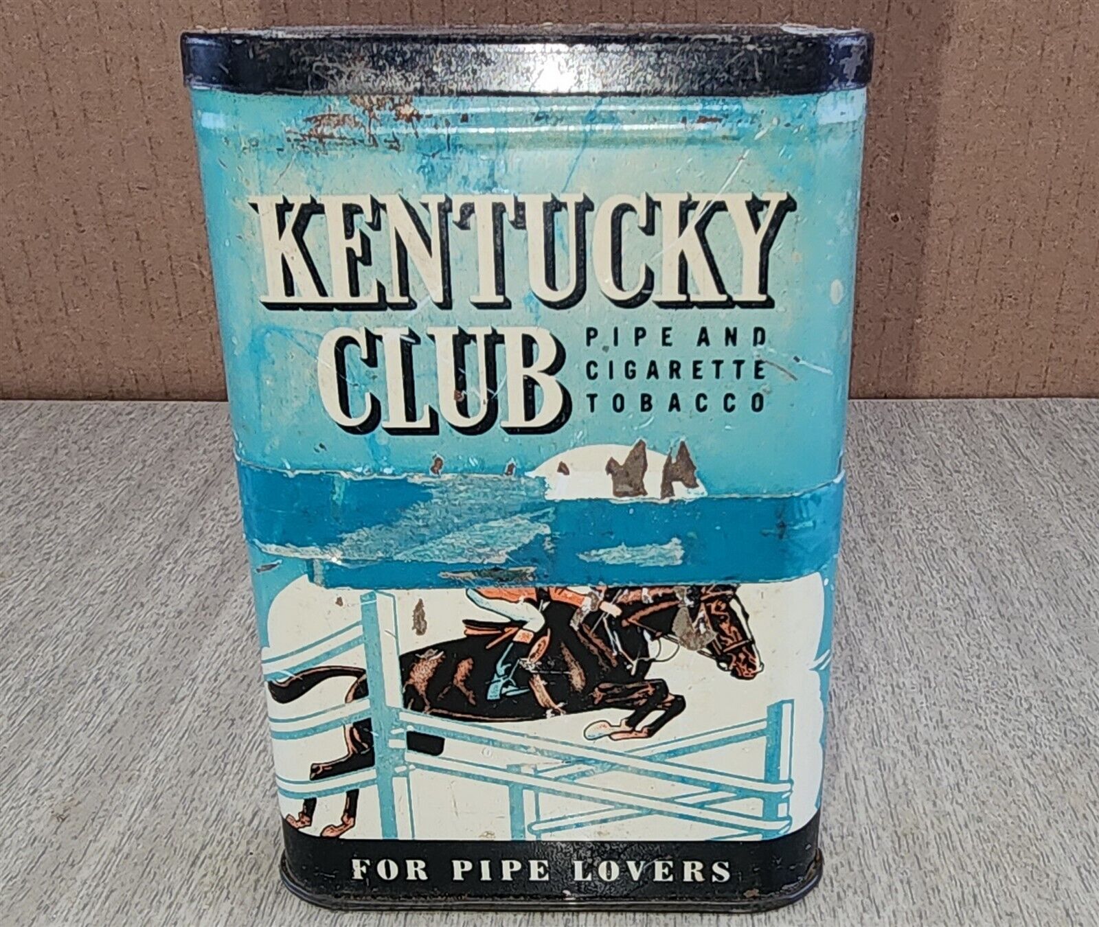 VINTAGE EMPTY KENTUCKY CLUB PIPE AND CIGARETTE TOBACCO TIN 3\