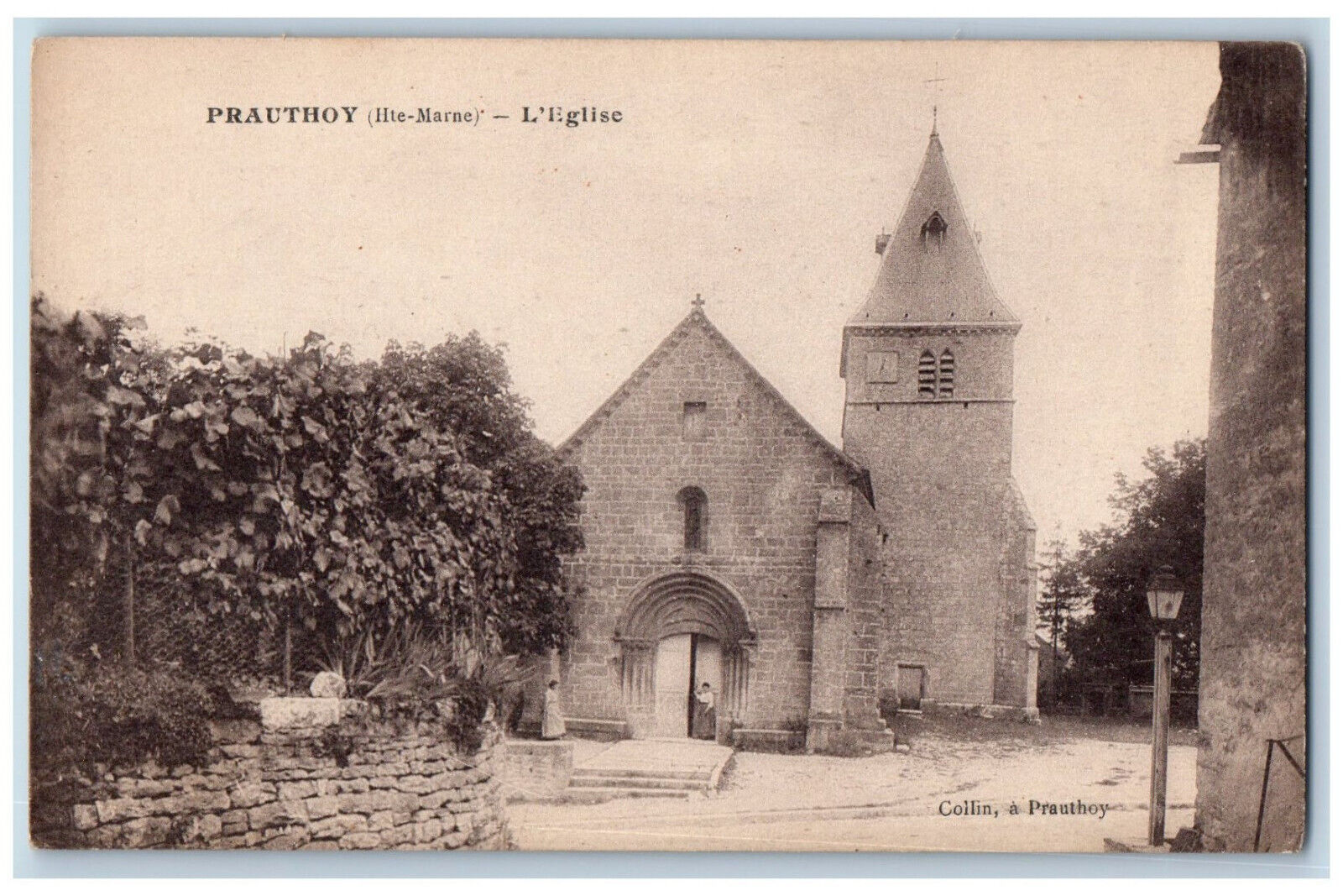 Prauthoy (Hte-Marne) France Postcard L'Eglise Building c1910 Unposted Antique