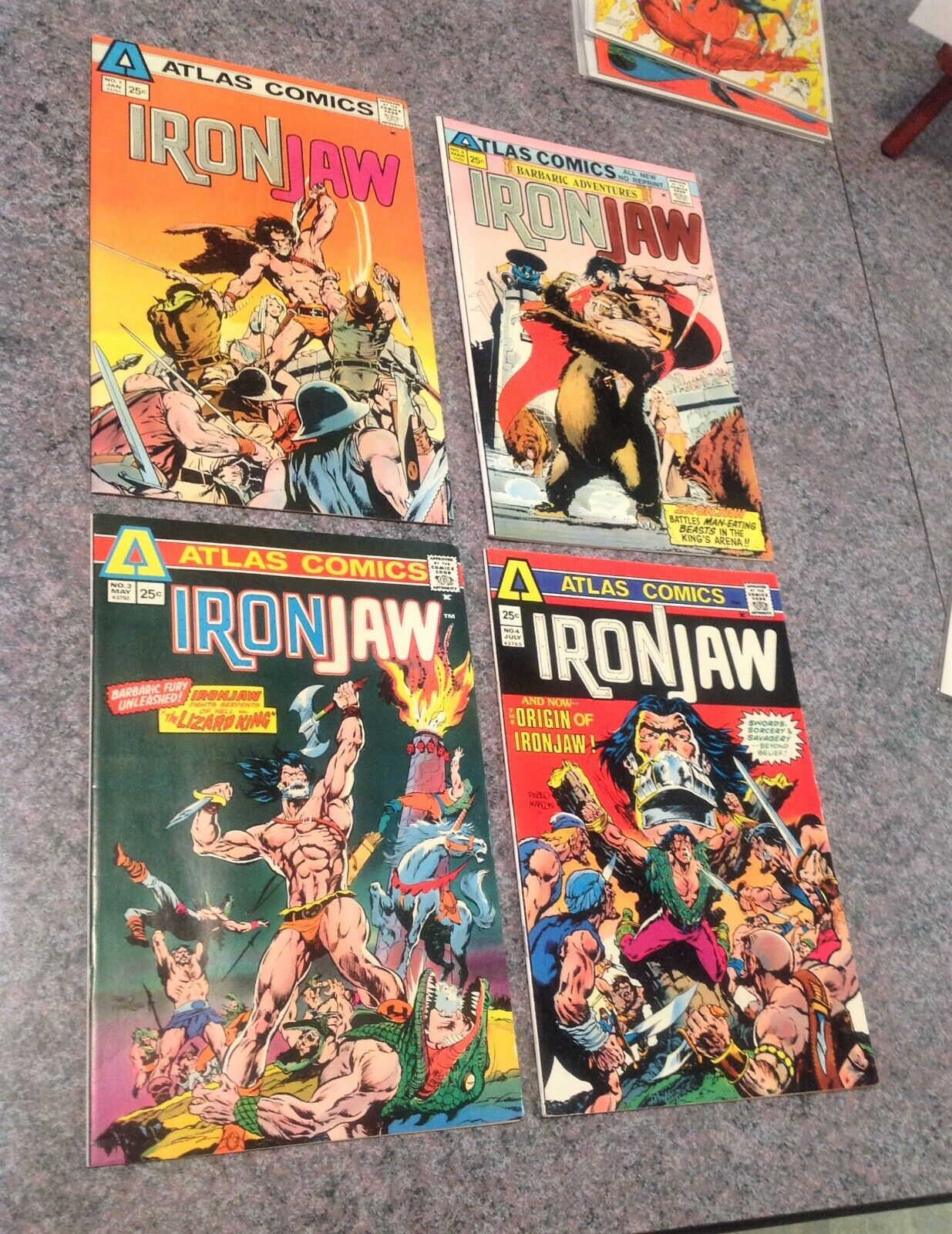 Iron Jaw #1 #2 #3 #4 Set 1975 Atlas Comics Paramount Optioned Movies Hot
