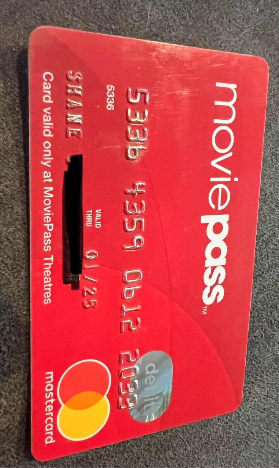 MoviePass RED Card Rare Memorabilia Collectors Item Unsigned