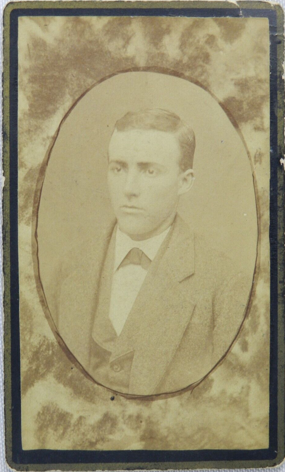Young Man in Formal Suit Bordered Portrait - Elmwood, IL - c.1900s Cabinet Card