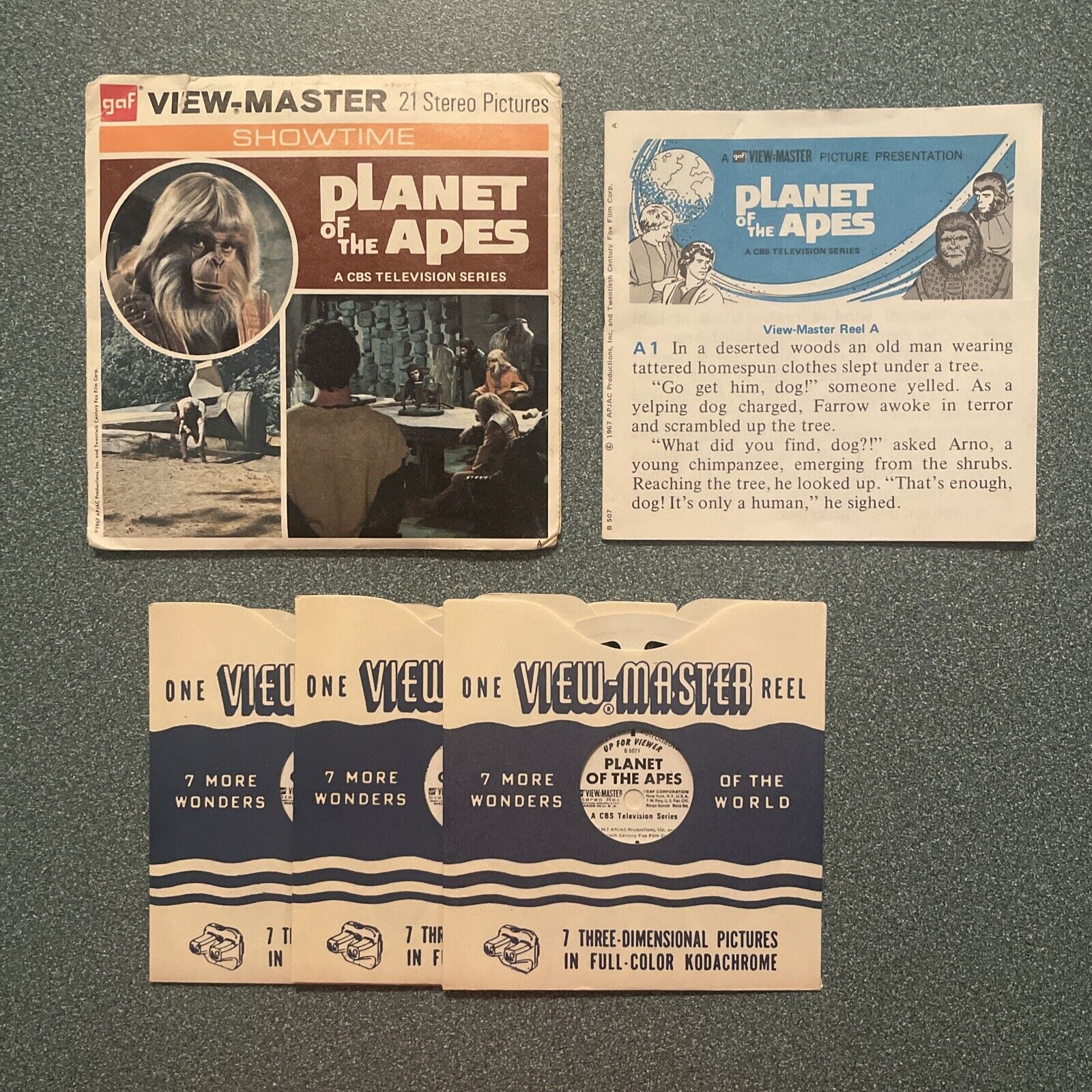 Vintage gaf B507 The Planet of the Apes CBS TV Show view-master 3 Reels Packet