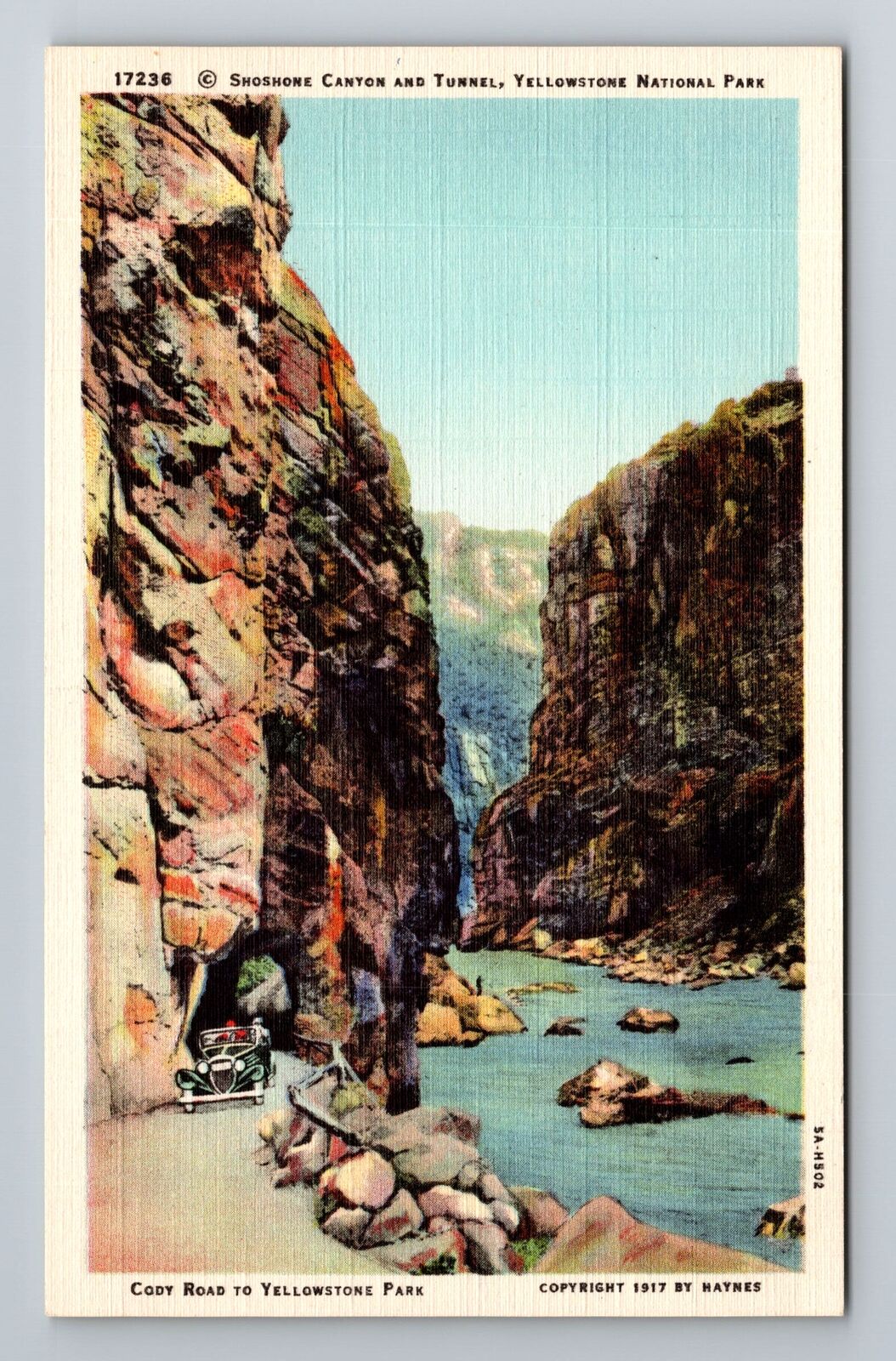 Yellowstone National Park WY-Wyoming, Cody Road To Park, Vintage Postcard