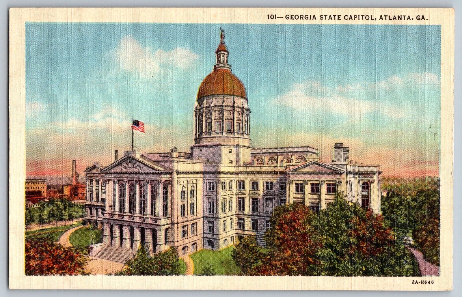 Atlanta, Georgia GA - General View - Georgia  State Capitol - Vintage Postcard