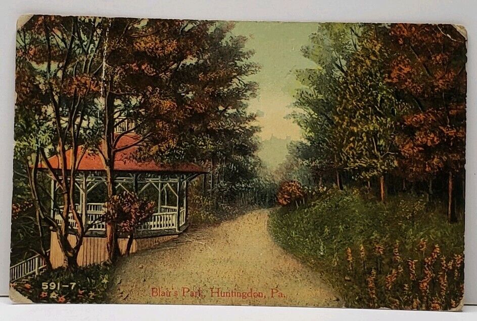 Huntingdon PA Pennsylvania BLAIR\'S PARK Postcard G4