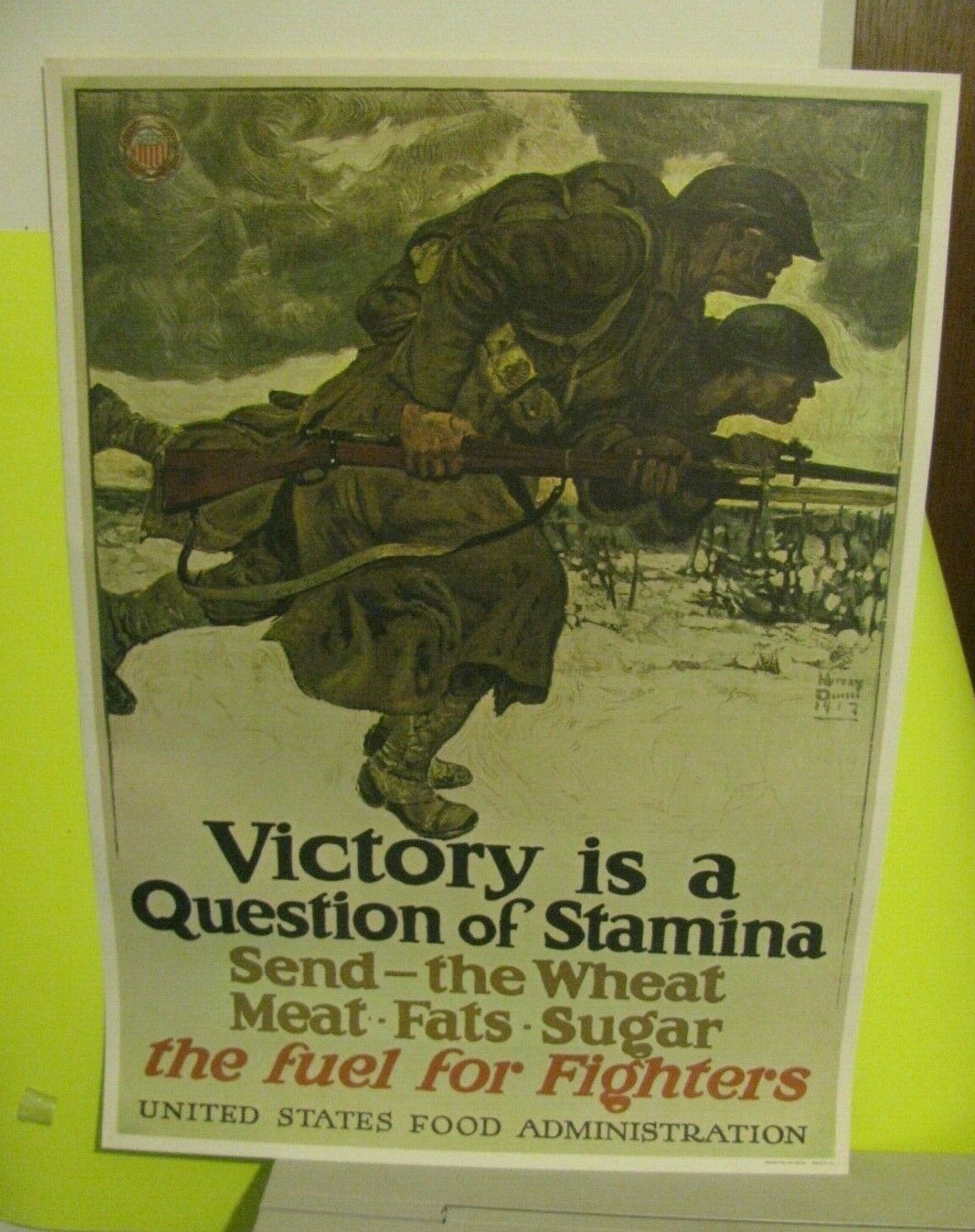 1964 Time Reprint Poster 1917 WWI US Food Admin Victory A Question of Stamina