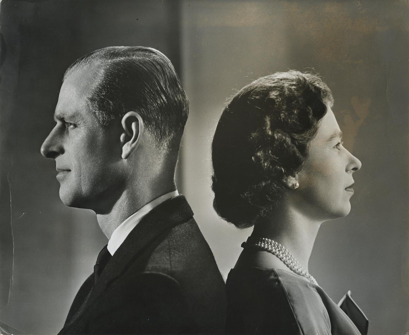 1959 HM The Queen & HRH Prince Philip Portrait Study Photo by DONALD McKAGUE