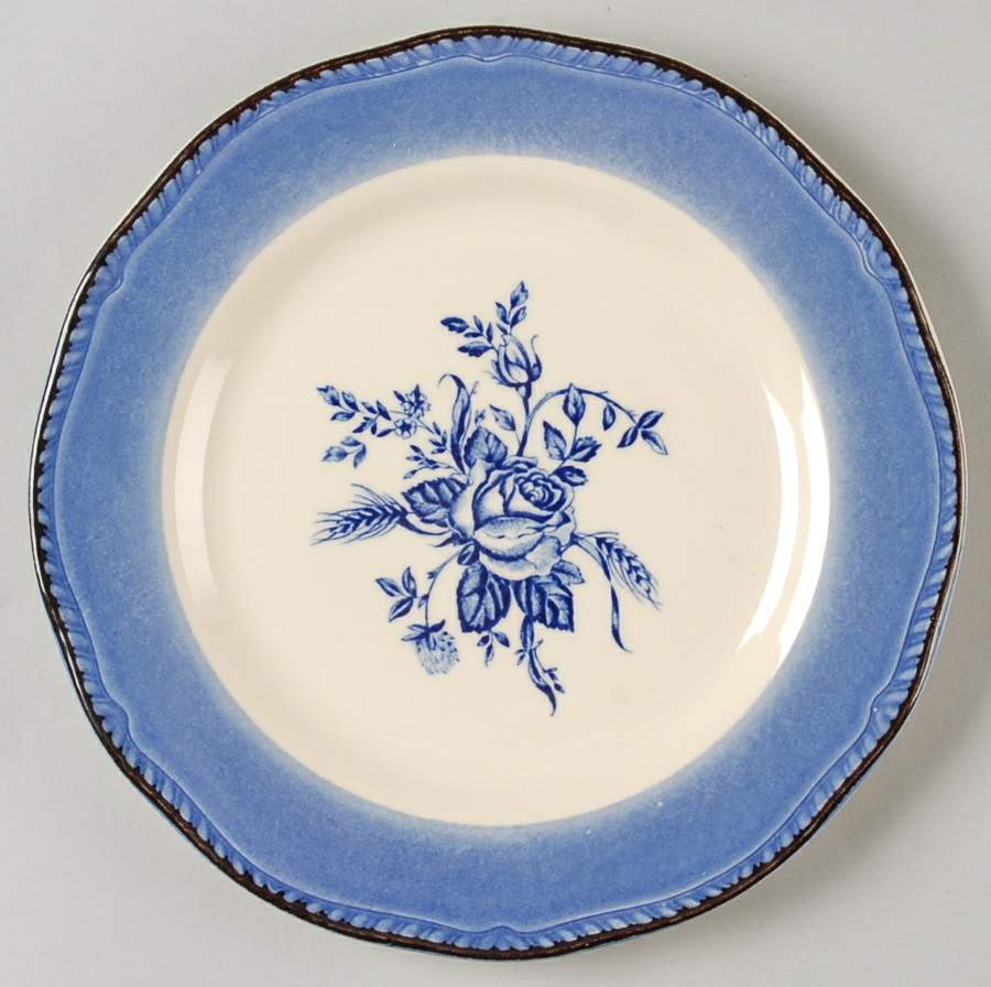 Wood & Sons Colonial Rose Blue Accent Salad Plate 3482699