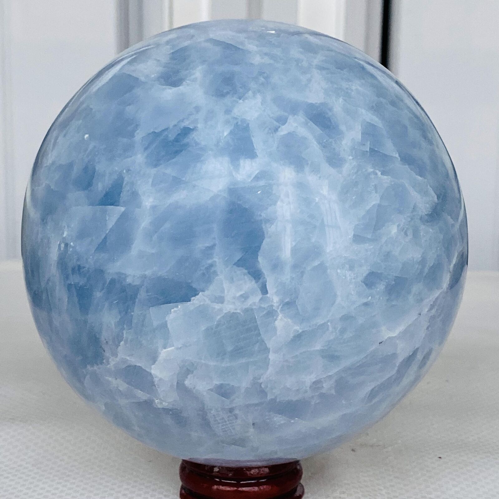 2380g Natural Blue Celestite Crystal Sphere Ball Healing Madagascar