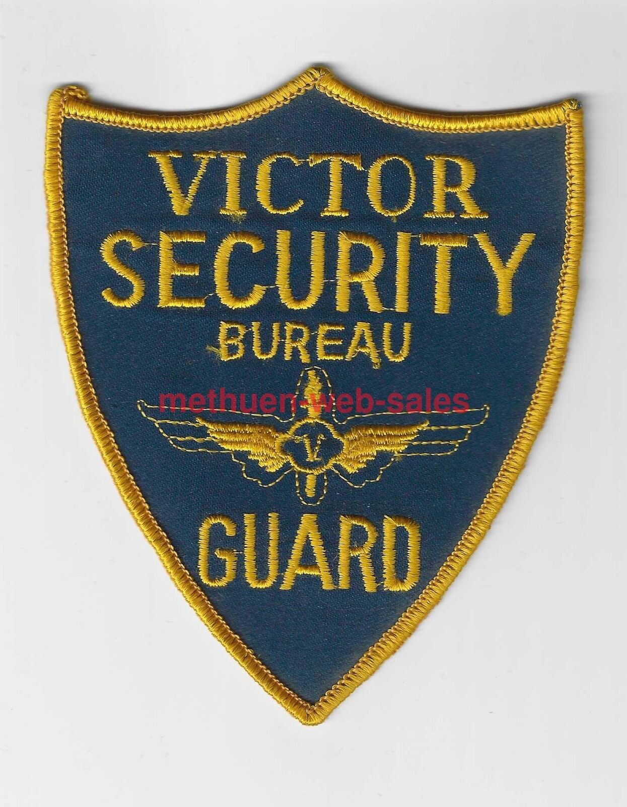Obsolete~Victor Security Bureau Guard~Shoulder Patch~1970s~Lawrence,MA~