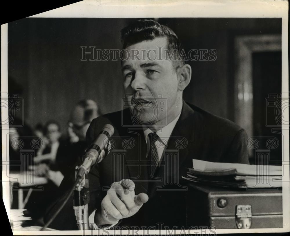 1968 Press Photo James T Baker testifies before Senate anti-trust & Monopoly Com