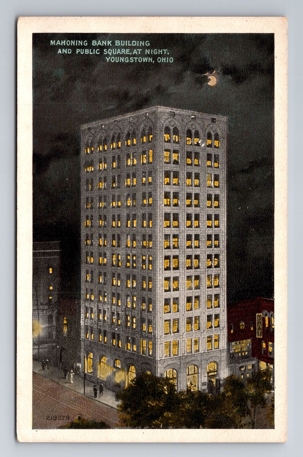 Youngstown OH-Ohio, Mahoning Bank Building, Public Square, Vintage Postcard
