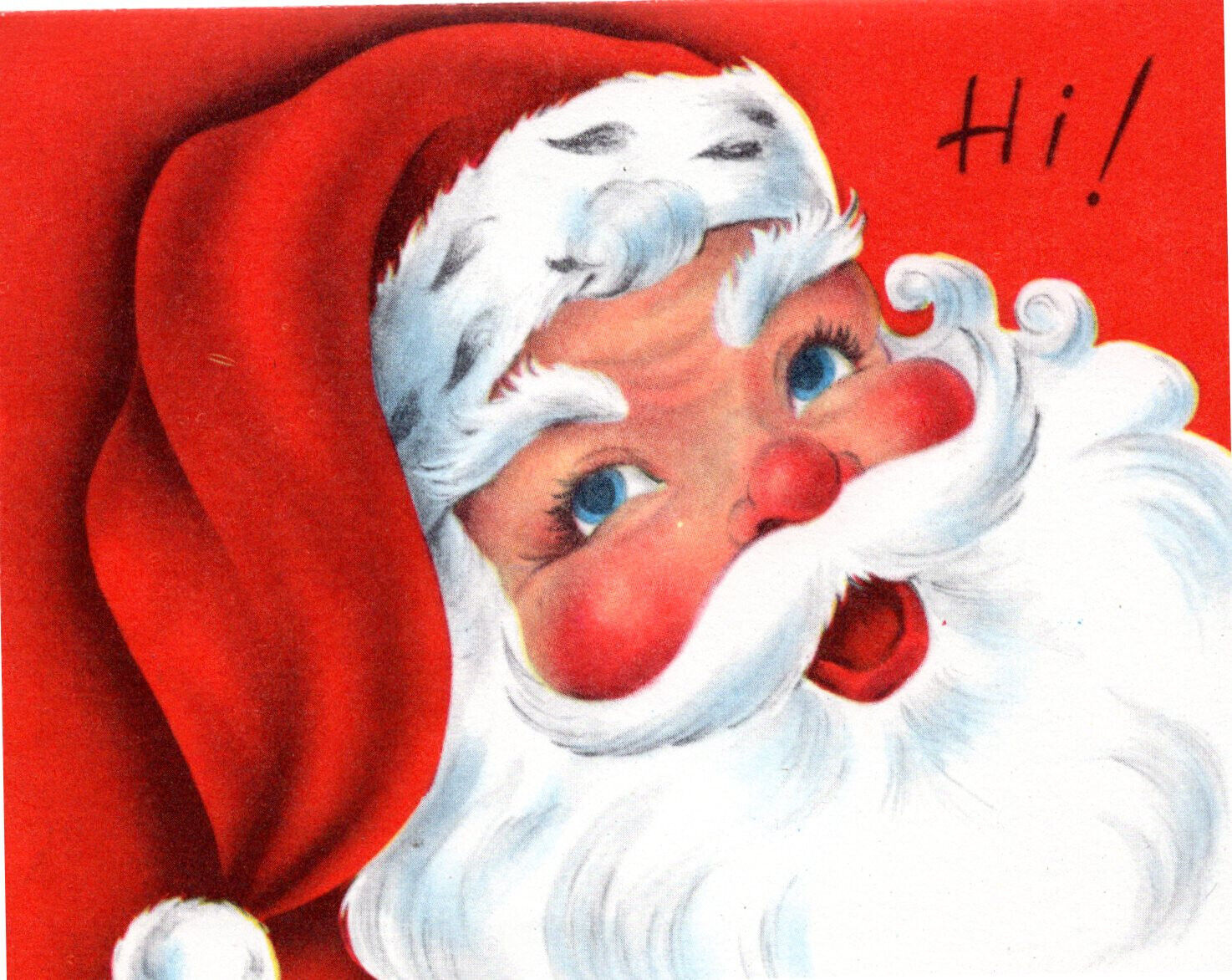 Vintage  Christmas Card:  SANTA CLAUS