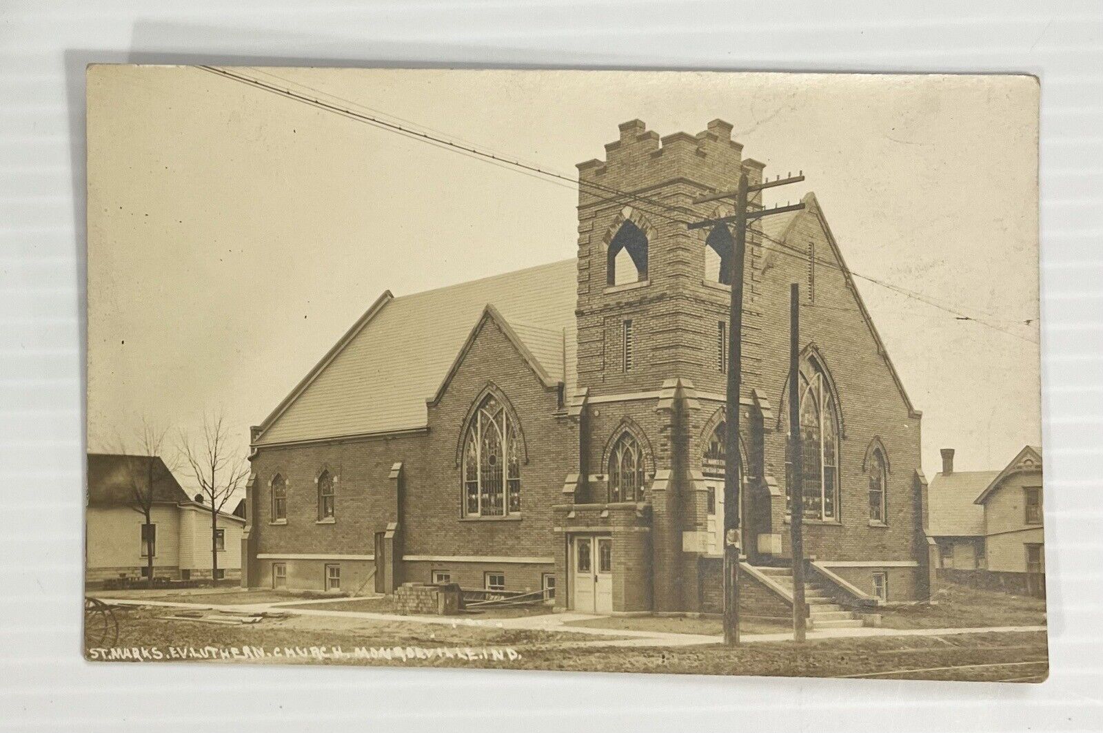 Early Postcard St. Marks Evangelical Lutheran Church, Monroeville, Indiana IN,