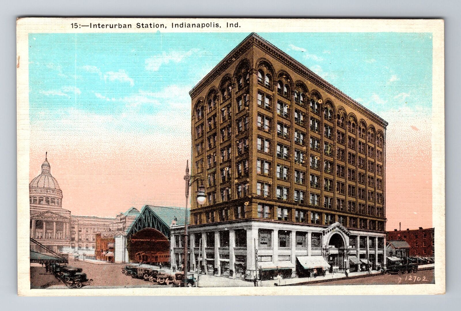 Indianapolis IN-Indiana, Interban Station, Antique Vintage Souvenir Postcard