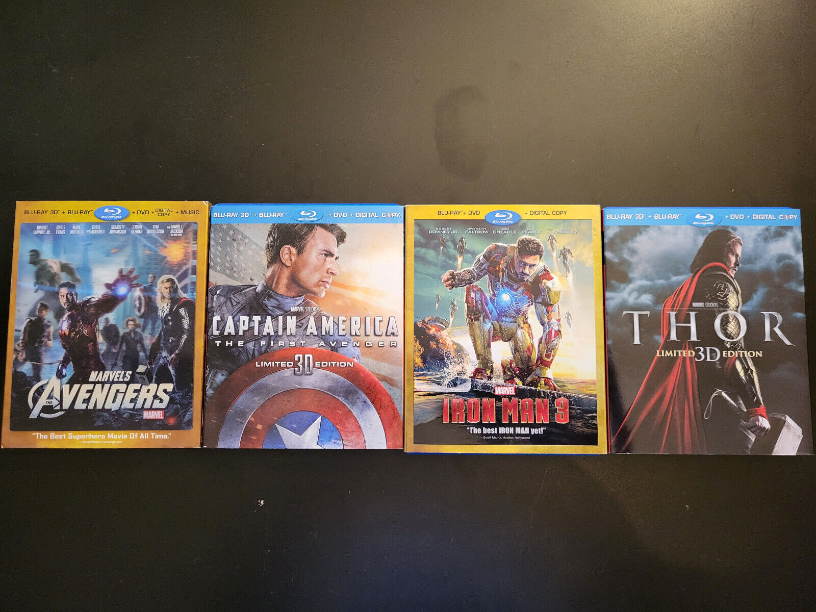 Avengers Captain America Iron Man 3 Thor blurays films, used