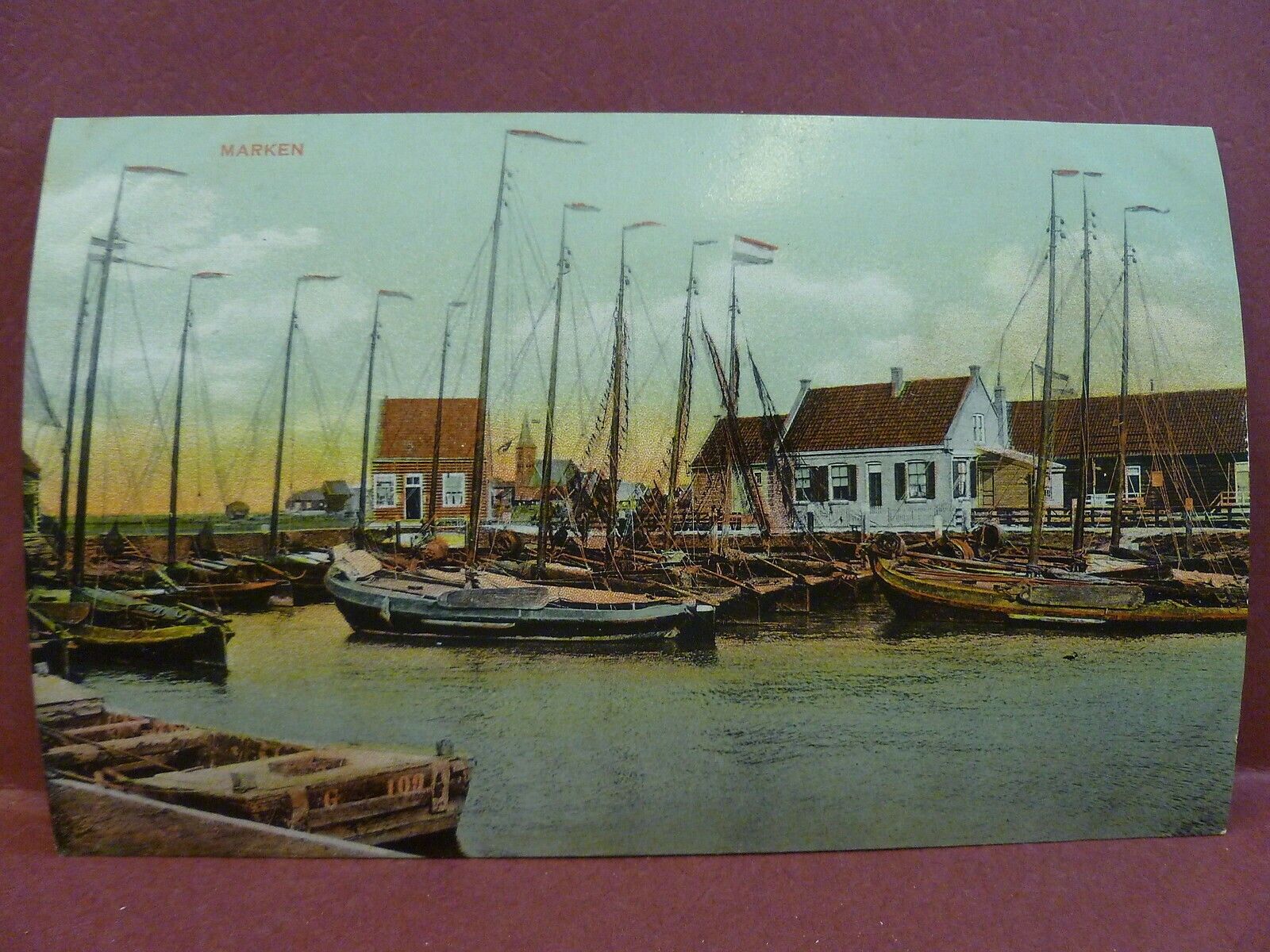 Old Postcard Holland Marken Harbor