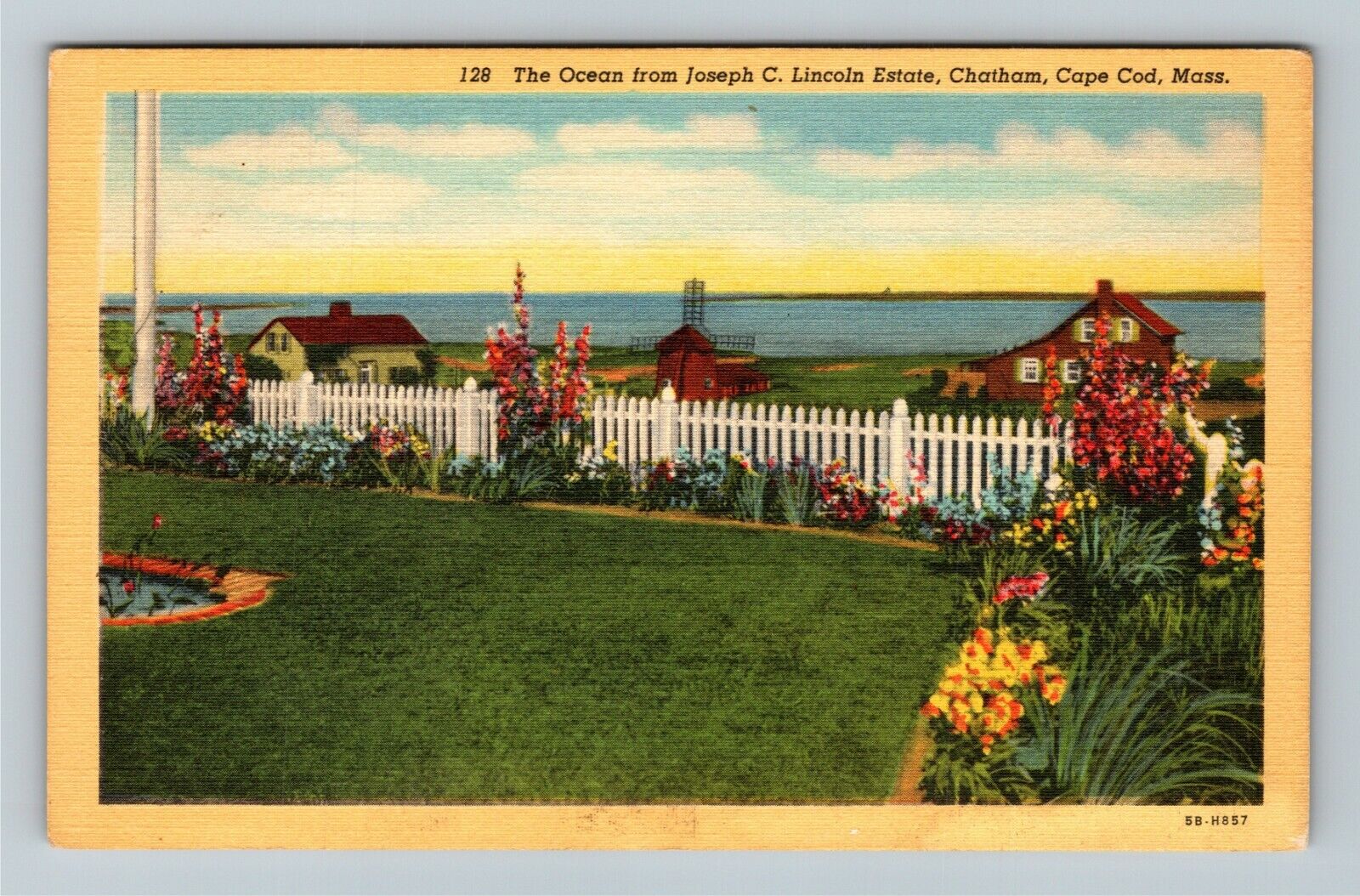 Cape Cod MA-Massachusetts, The Ocean View From Estate, Vintage Postcard