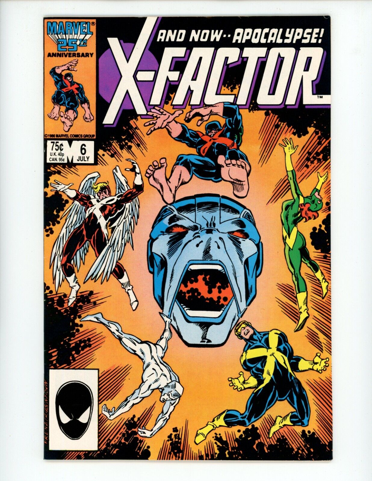 X-Factor #6 Comic Book 1986 VF- 1st Full App and Cover Apocalypse Marvel
