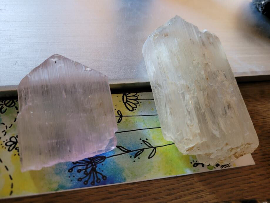 Kunzite crystal - two pieces