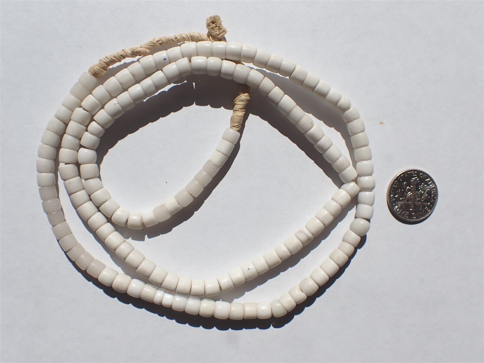 Antique Venetian Pony size White glass Trade Beads - 5-5.5mm - Strand