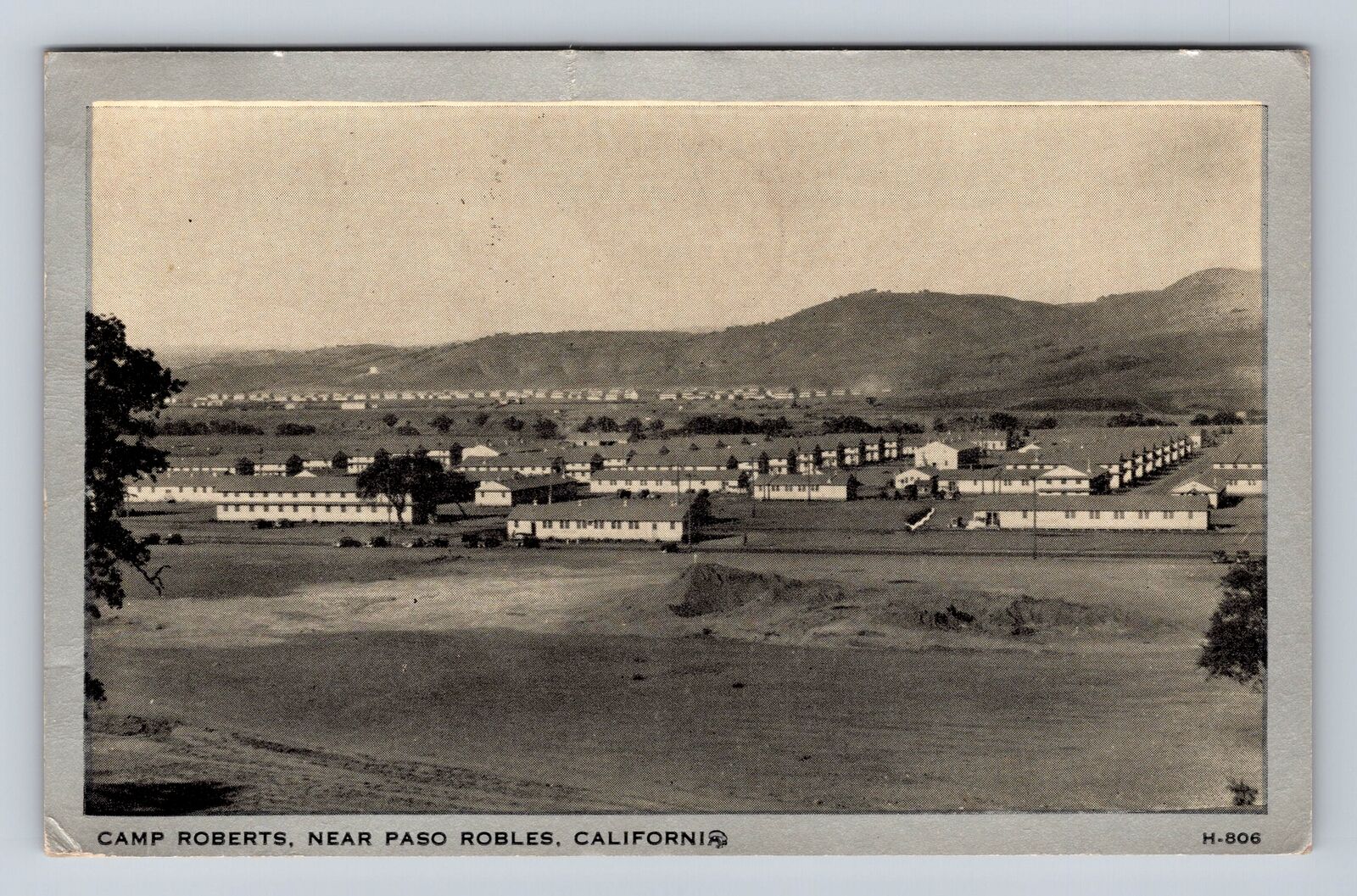 Paso Robles CA-California, Bird's-Eye View: Camp Roberts, Vintage c1942 Postcard
