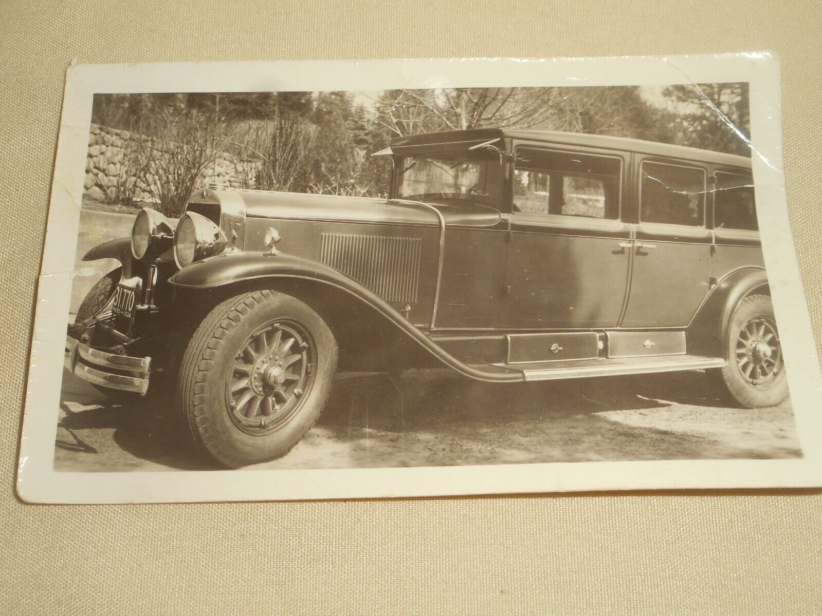 Original 1929 CADILLAC Photo Snapshot Massachusetts Plate Tag 31 770
