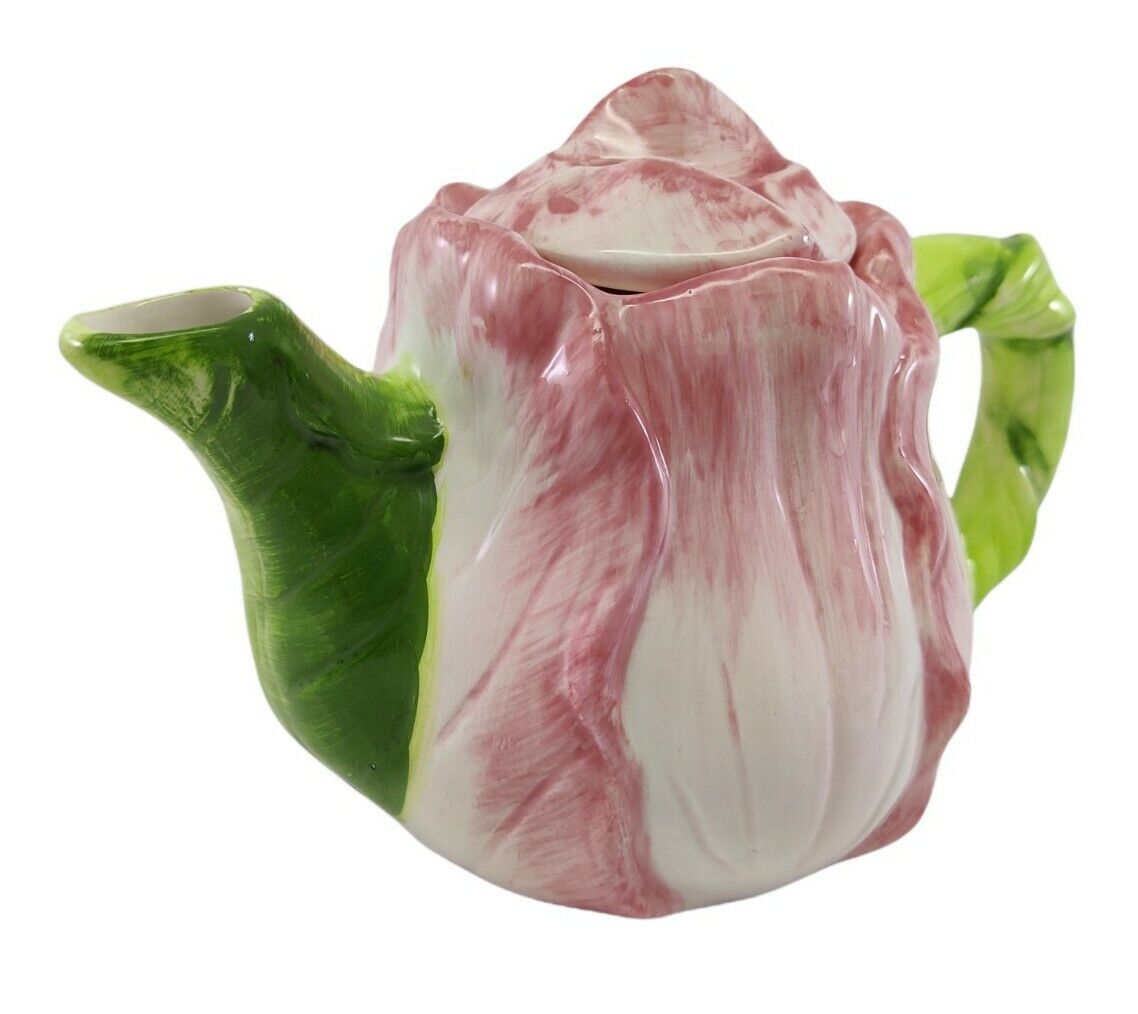 Giftcraft Pink Rose Bud Flower Small Teapot READ 