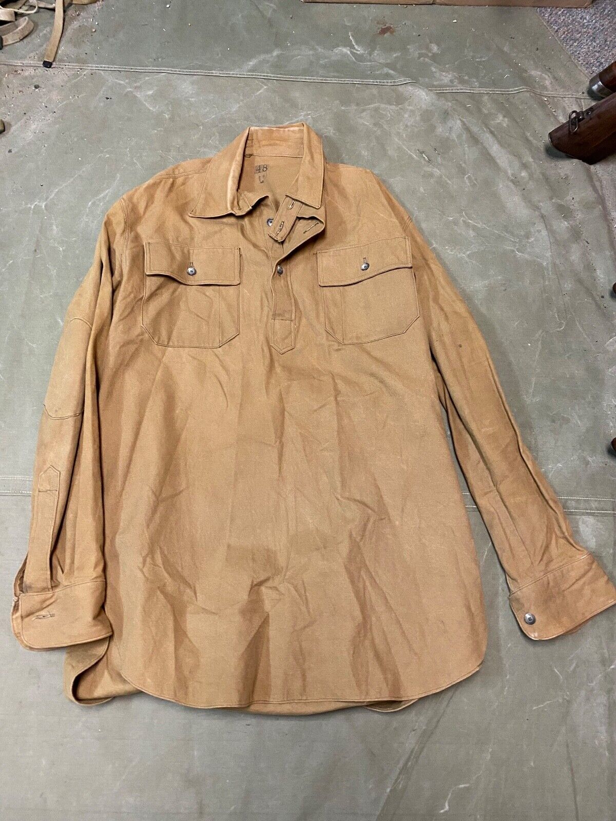 WWI US ARMY FLANNEL M1917 FIELD SHIRT- SIZE XL LONG, MADE BY GREAT WAR